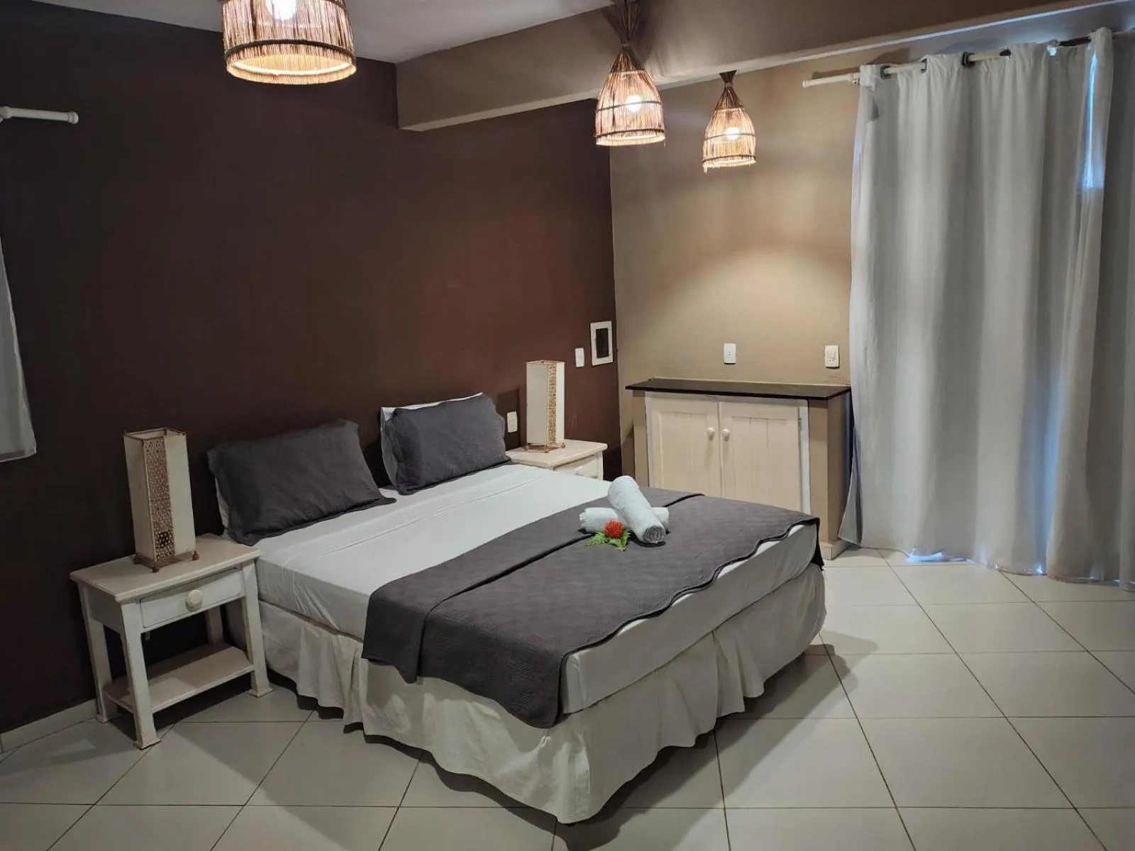 Bed in Pousada Aruana