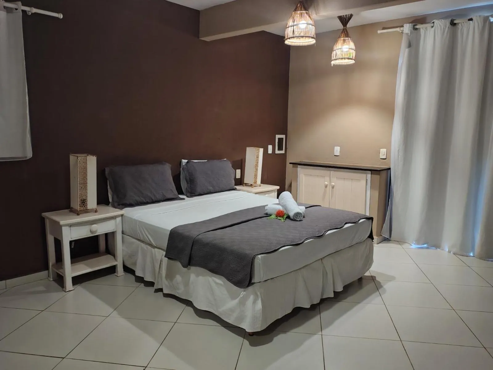 Bed in Pousada Aruana