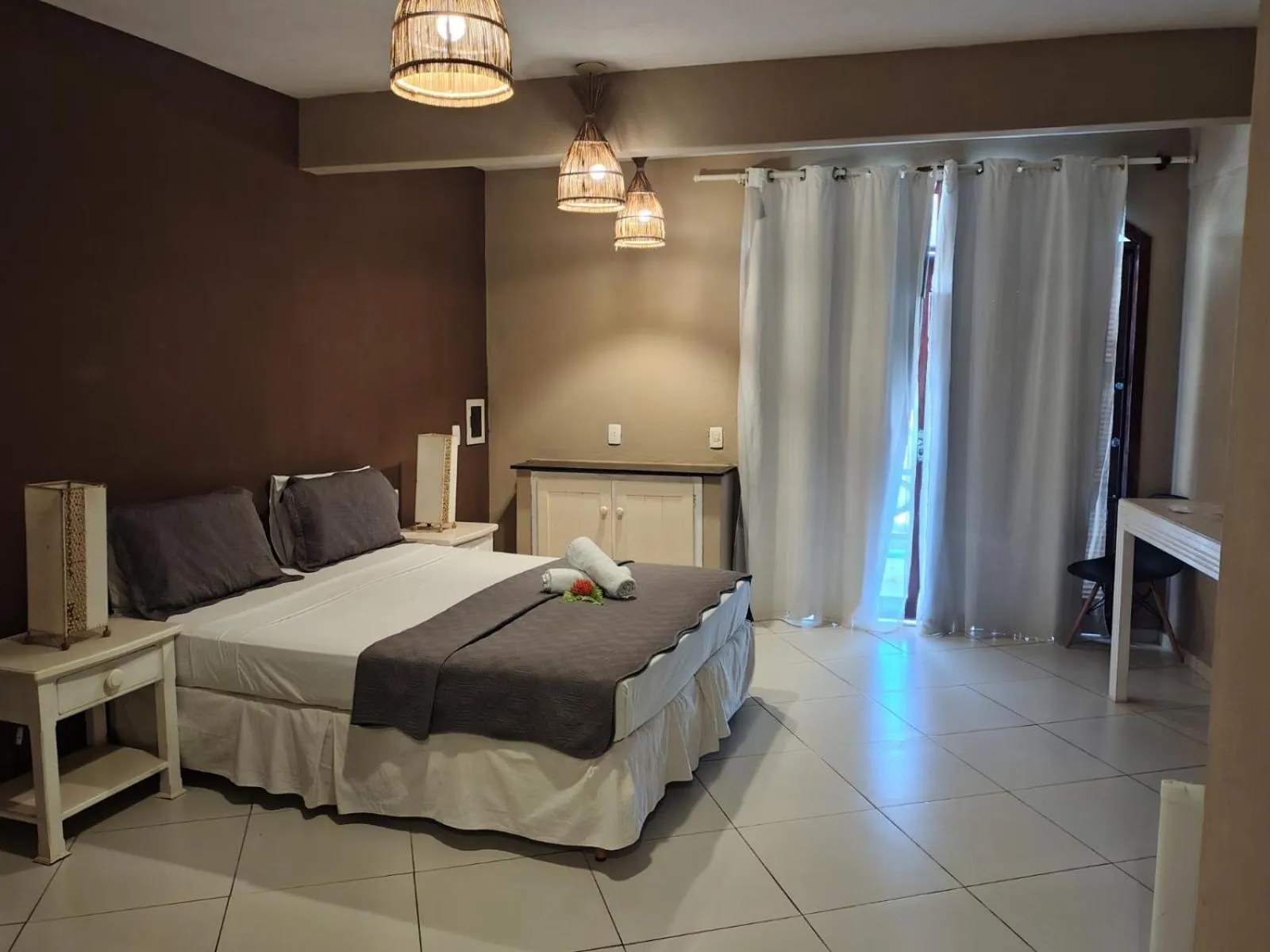 Bed in Pousada Aruana