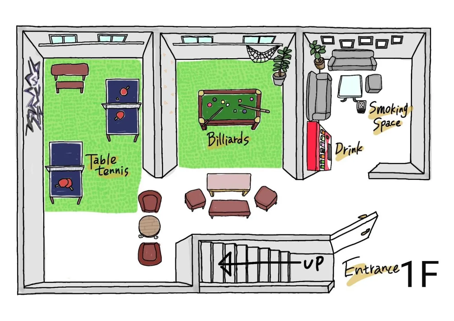 Floor plan in Hakone Guest House gaku.