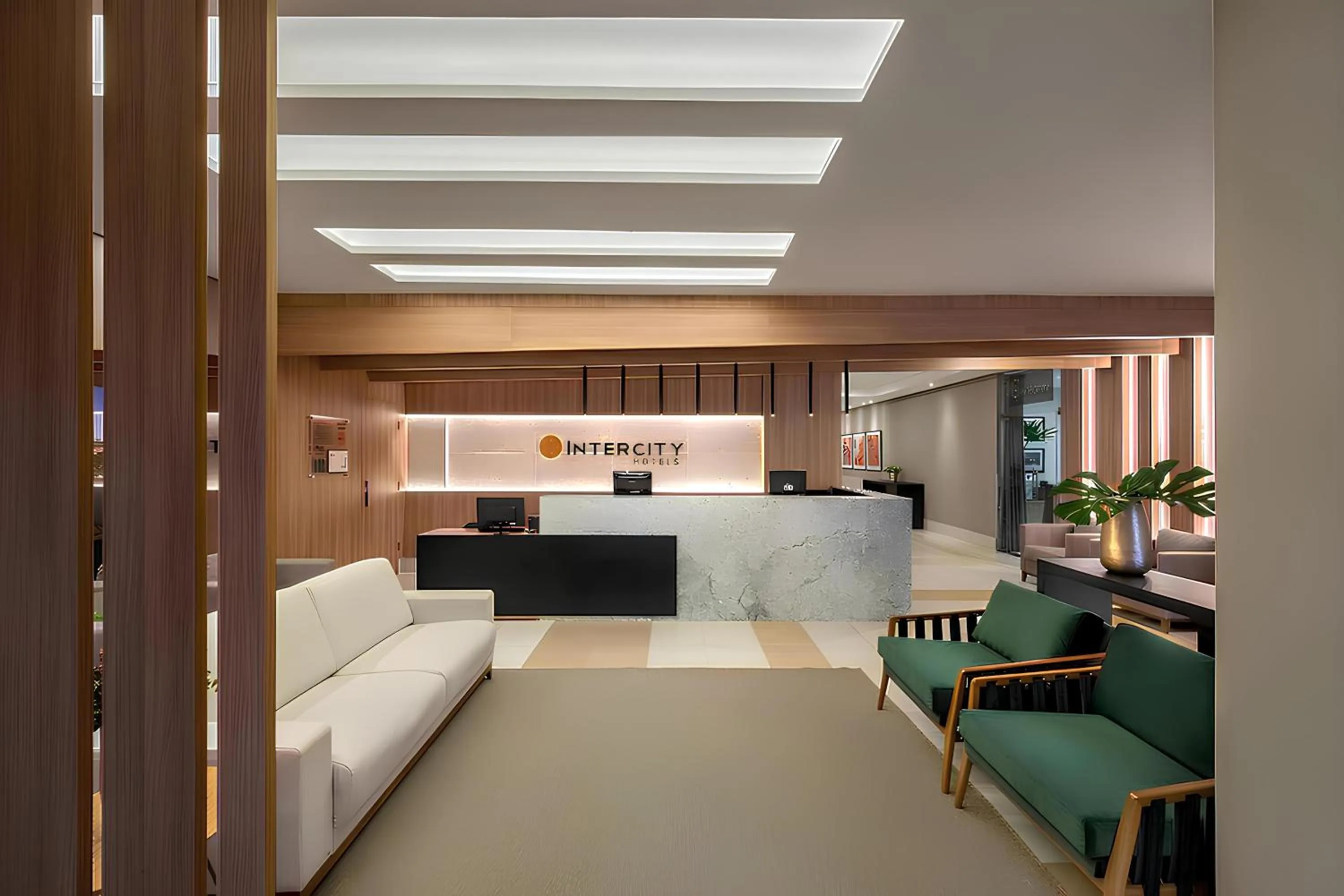 Lobby or reception, Bed in Intercity Cuiabá