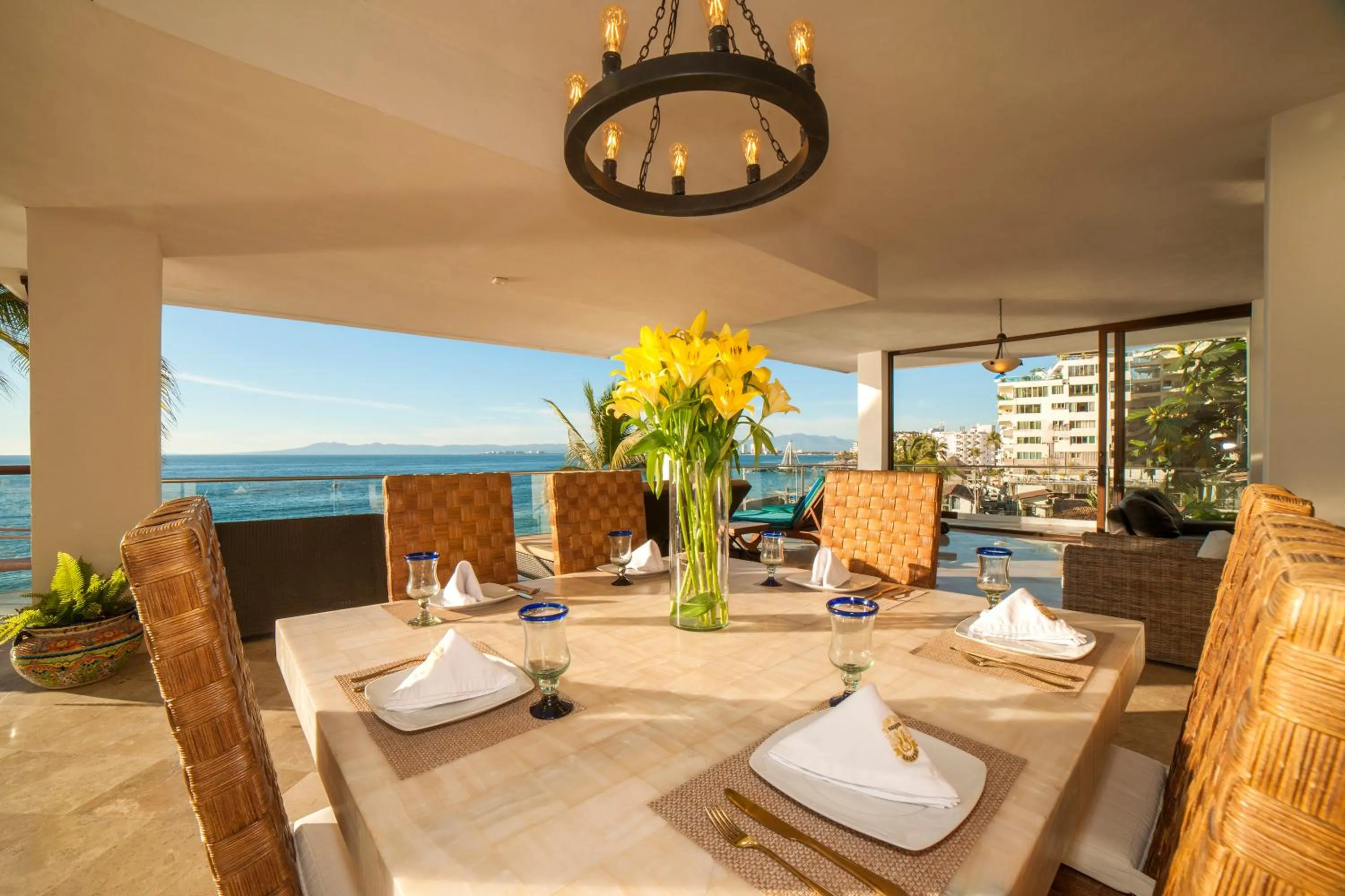 Dining area in Vallarta Shores Beach Hotel