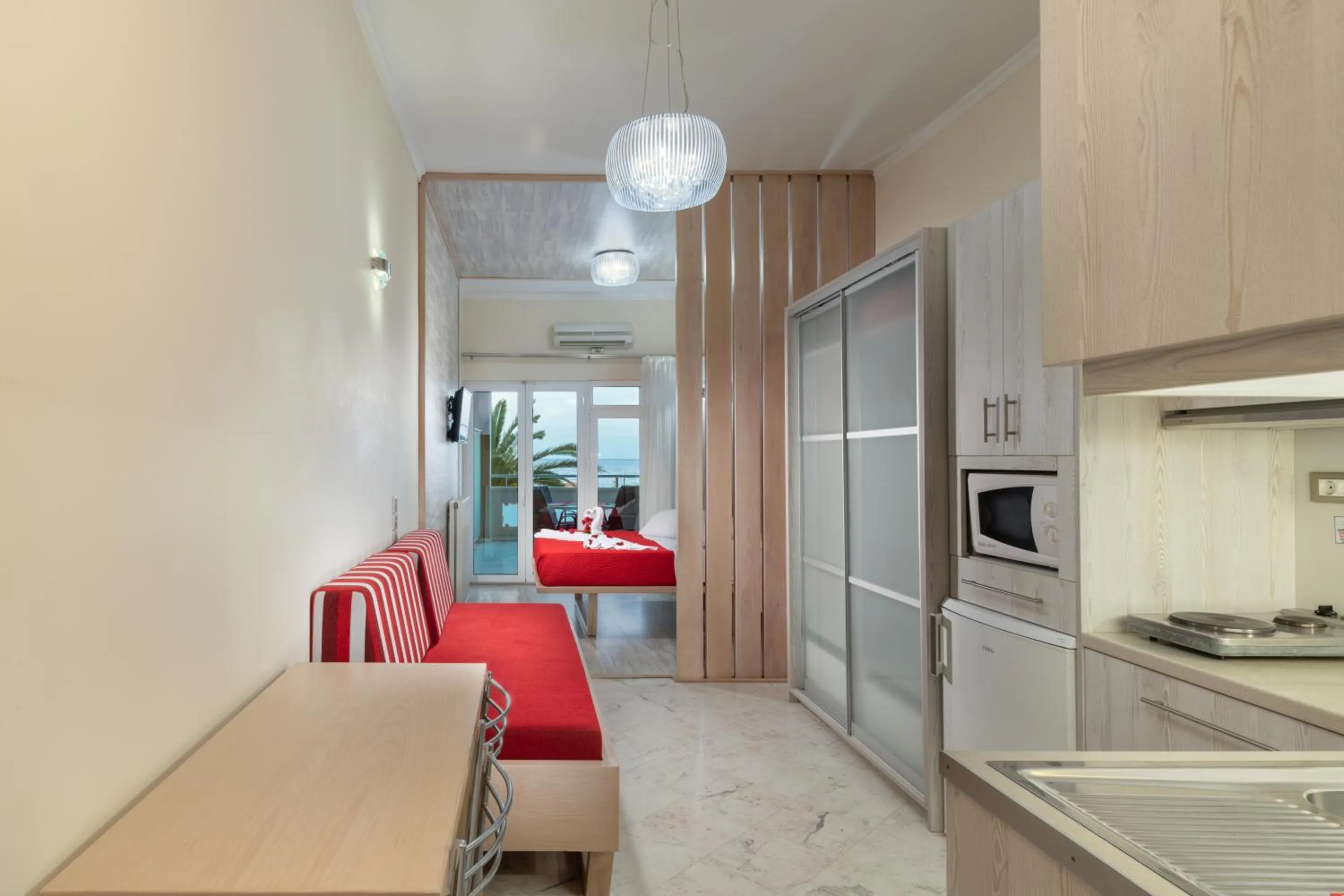Kitchen or kitchenette in Sevach Apartments