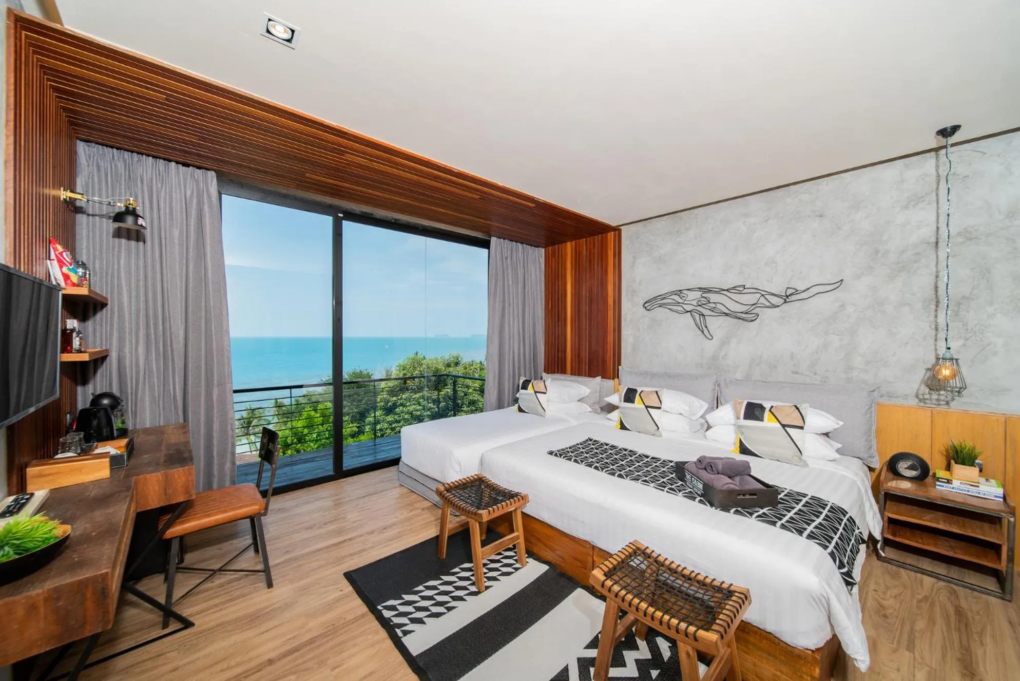 Bed in The Cabin Beach Resort