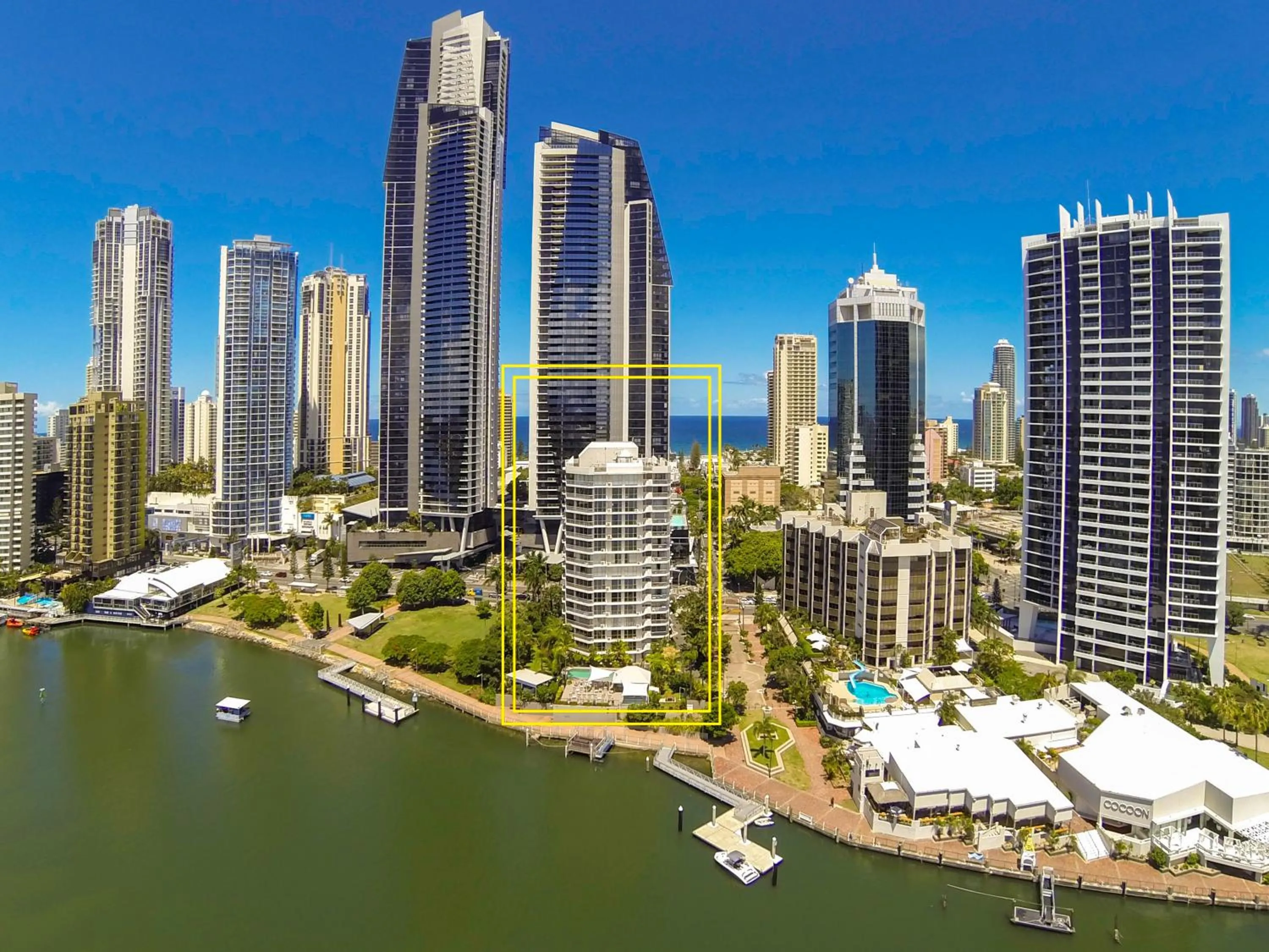 Bird's eye view in Moorings On Cavill Surfers Paradise