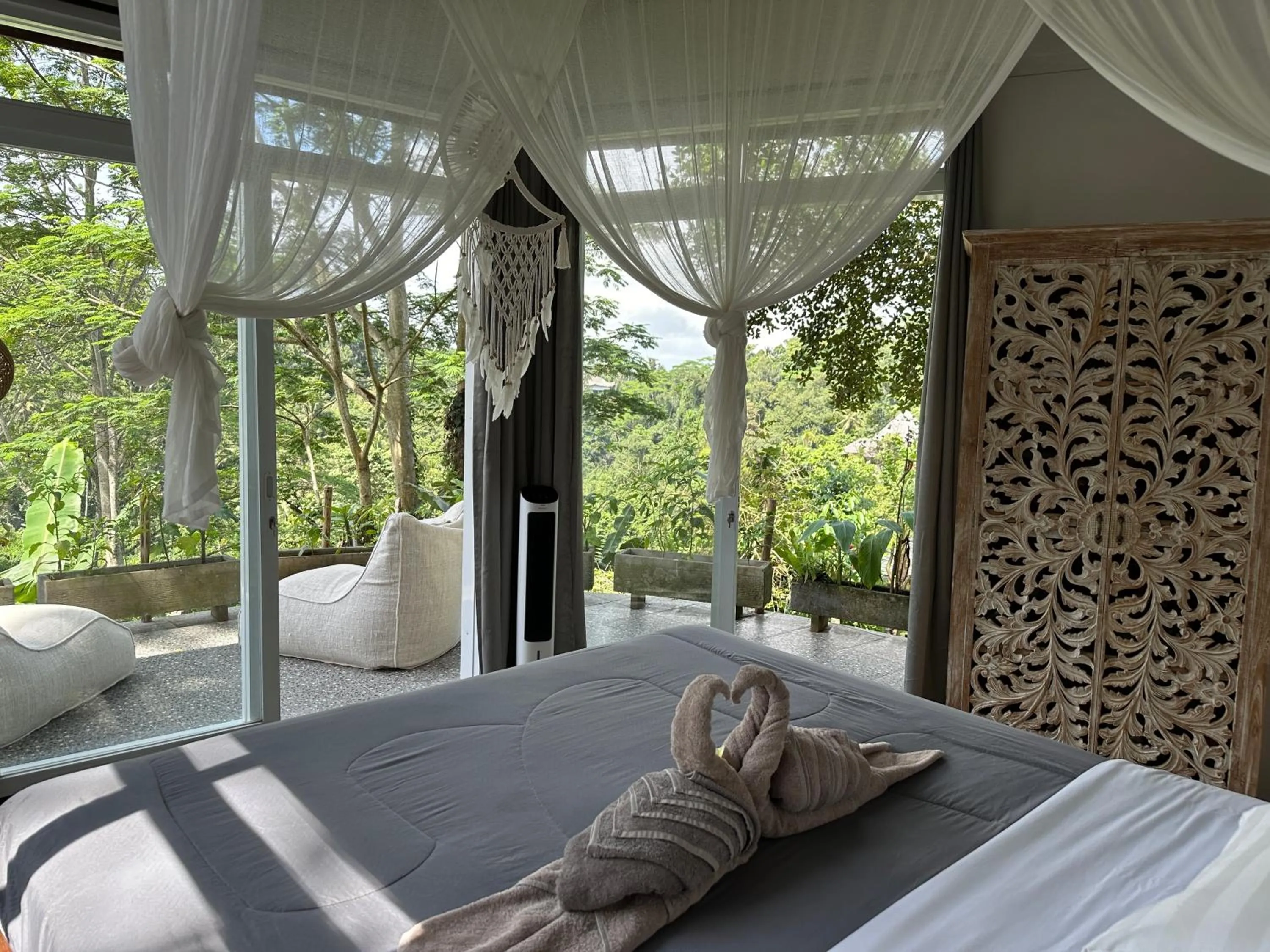 Natural landscape, Bed in Tirta Asri Ubud Villa