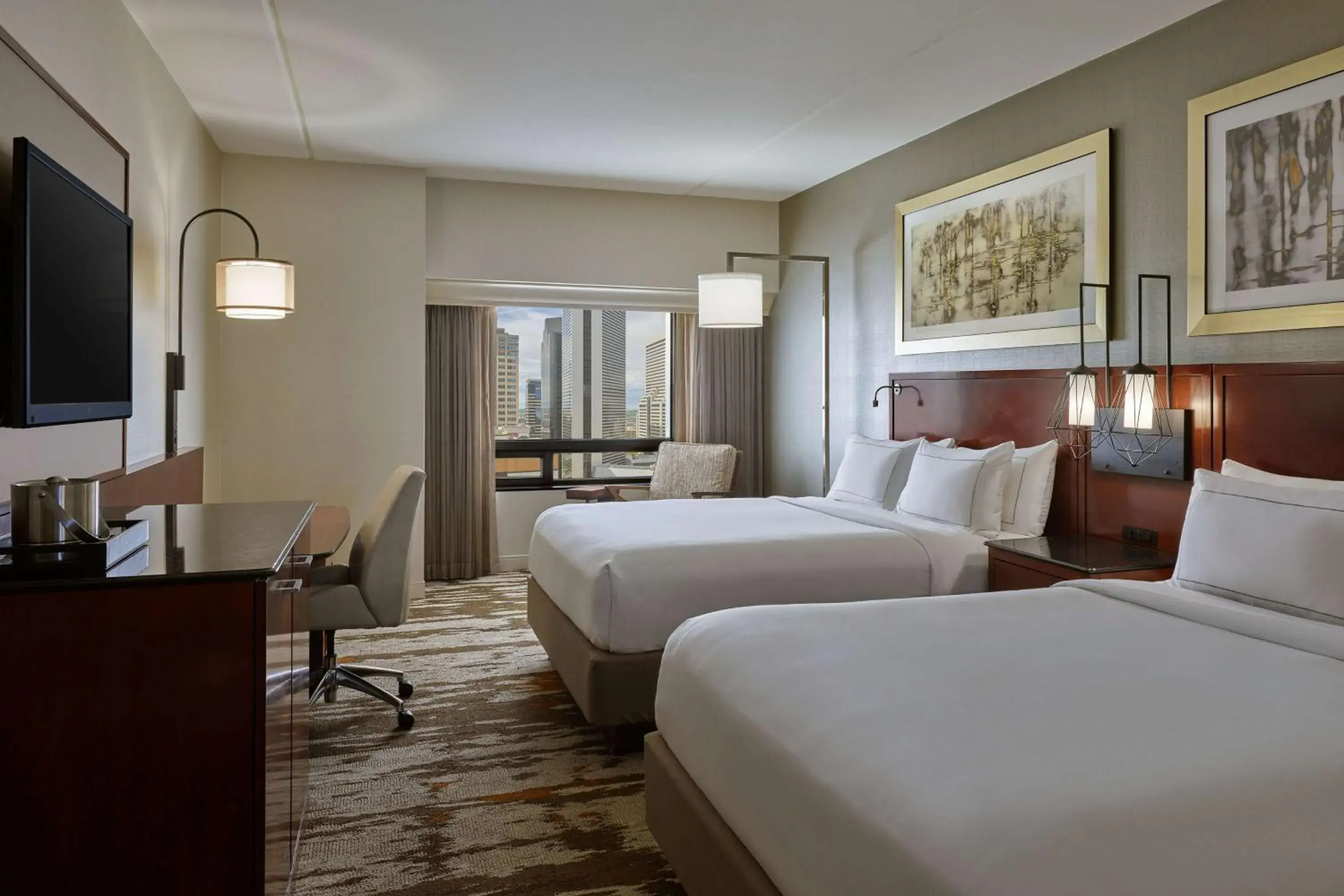 Queen Guestroom with Two Queen Beds and City View - High Floor in Hilton Denver City Center Queen Guestroom with Two Queen Beds and City View - High Floor in Hilton Denver City Center