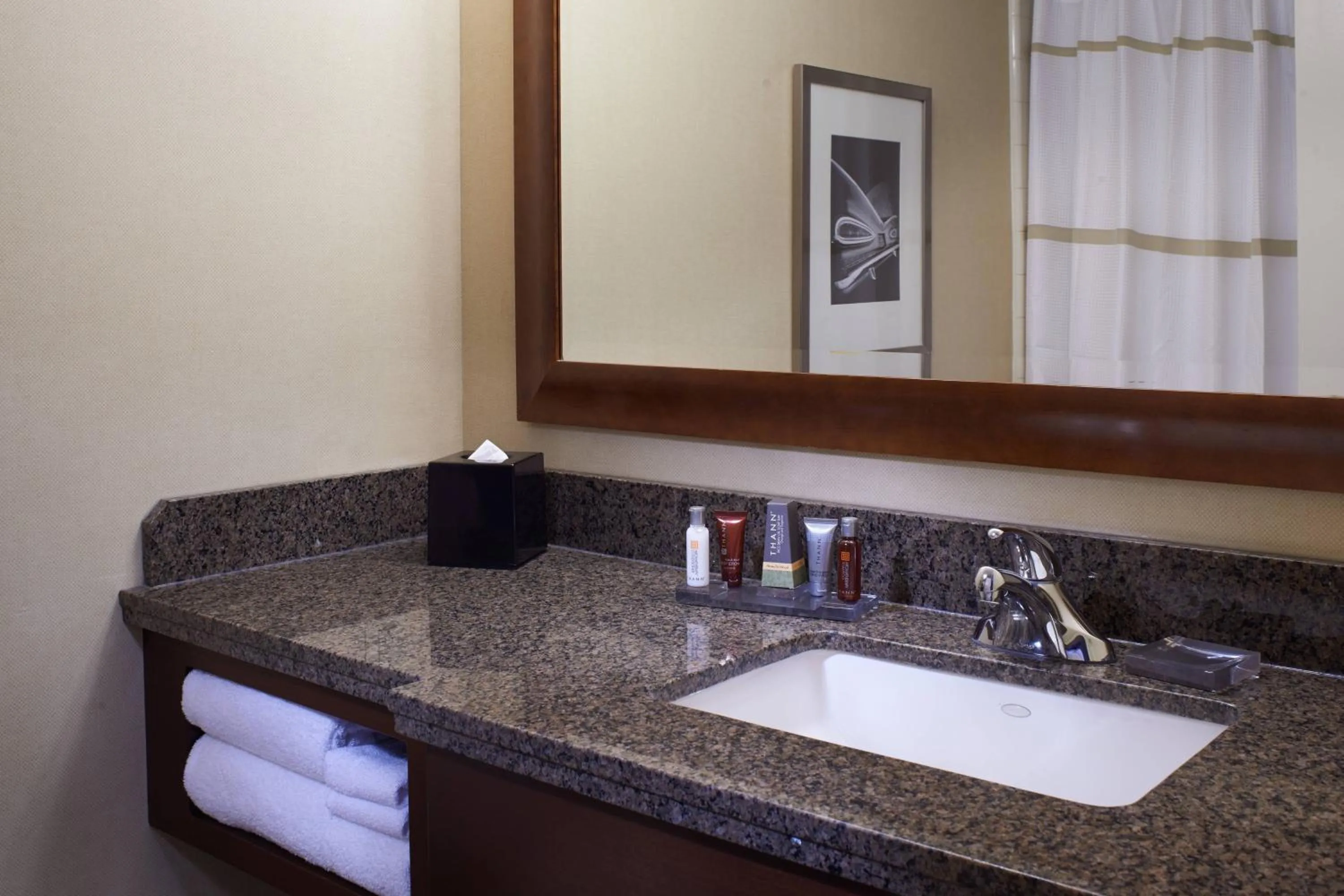 Bathroom in Detroit Marriott at the Renaissance Center