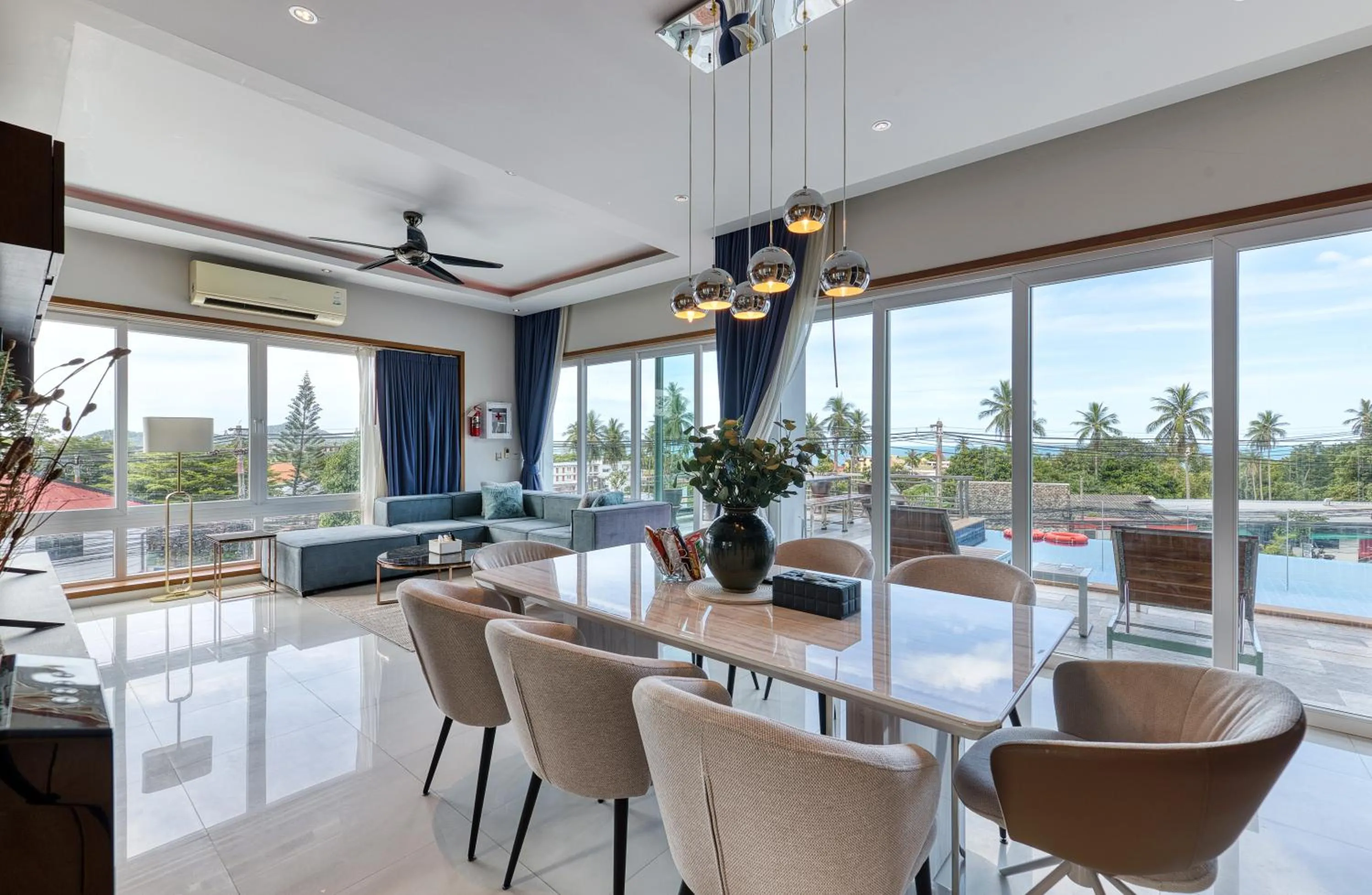 Living room in Surisa Seaview Pool Villas