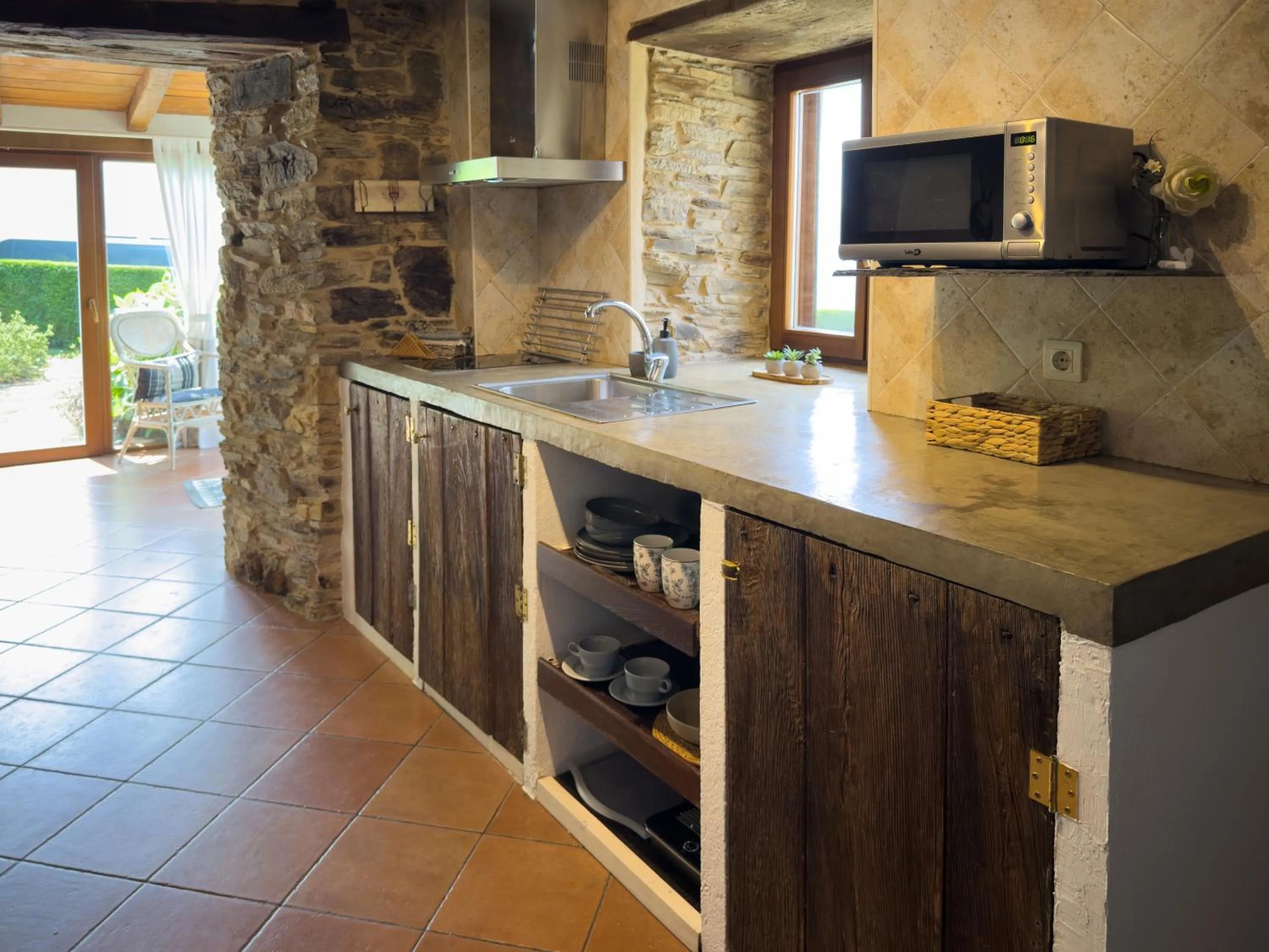 Kitchen or kitchenette in Complejo Rural Lar de Vies