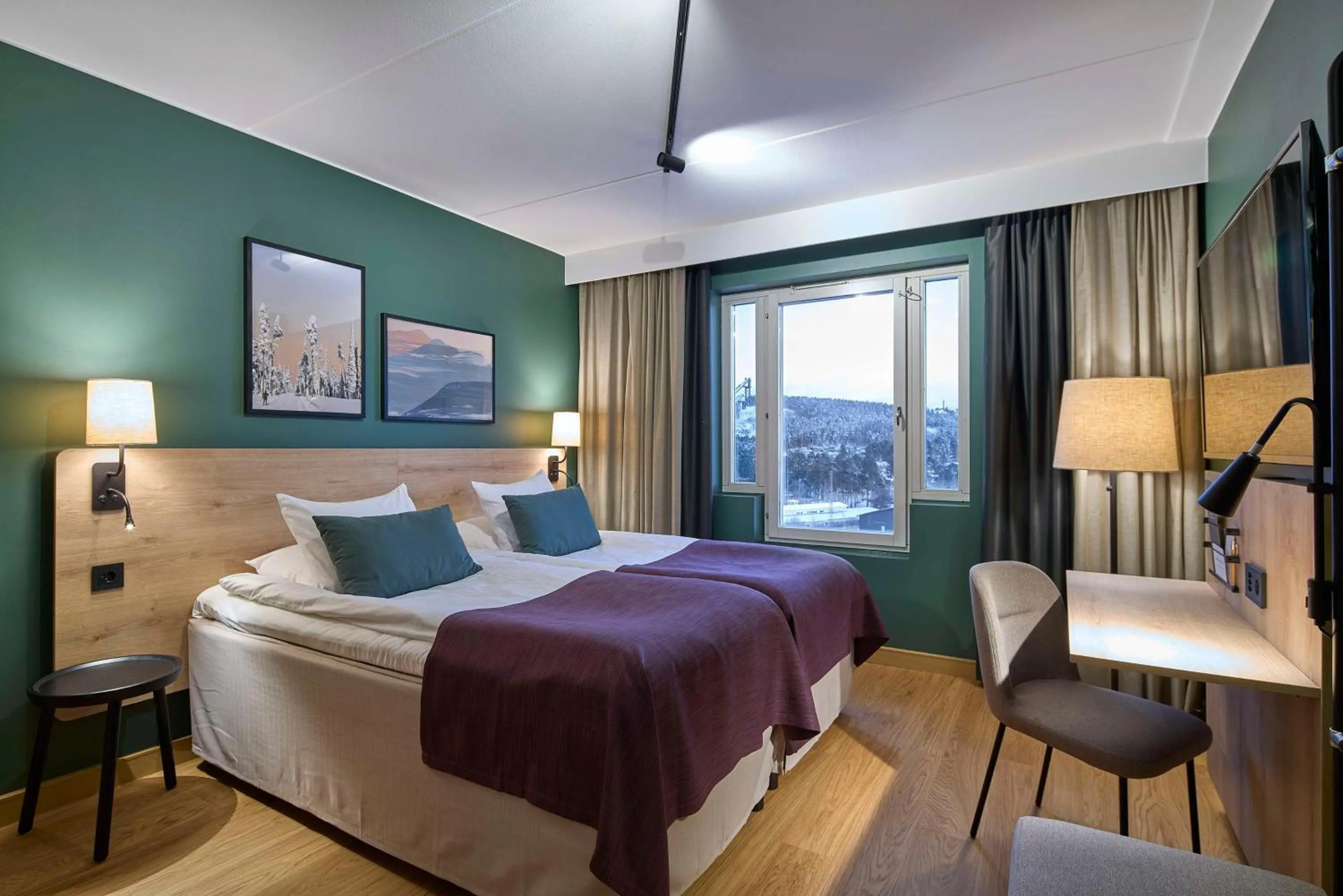 Bedroom, Bed in Scandic Lugnet