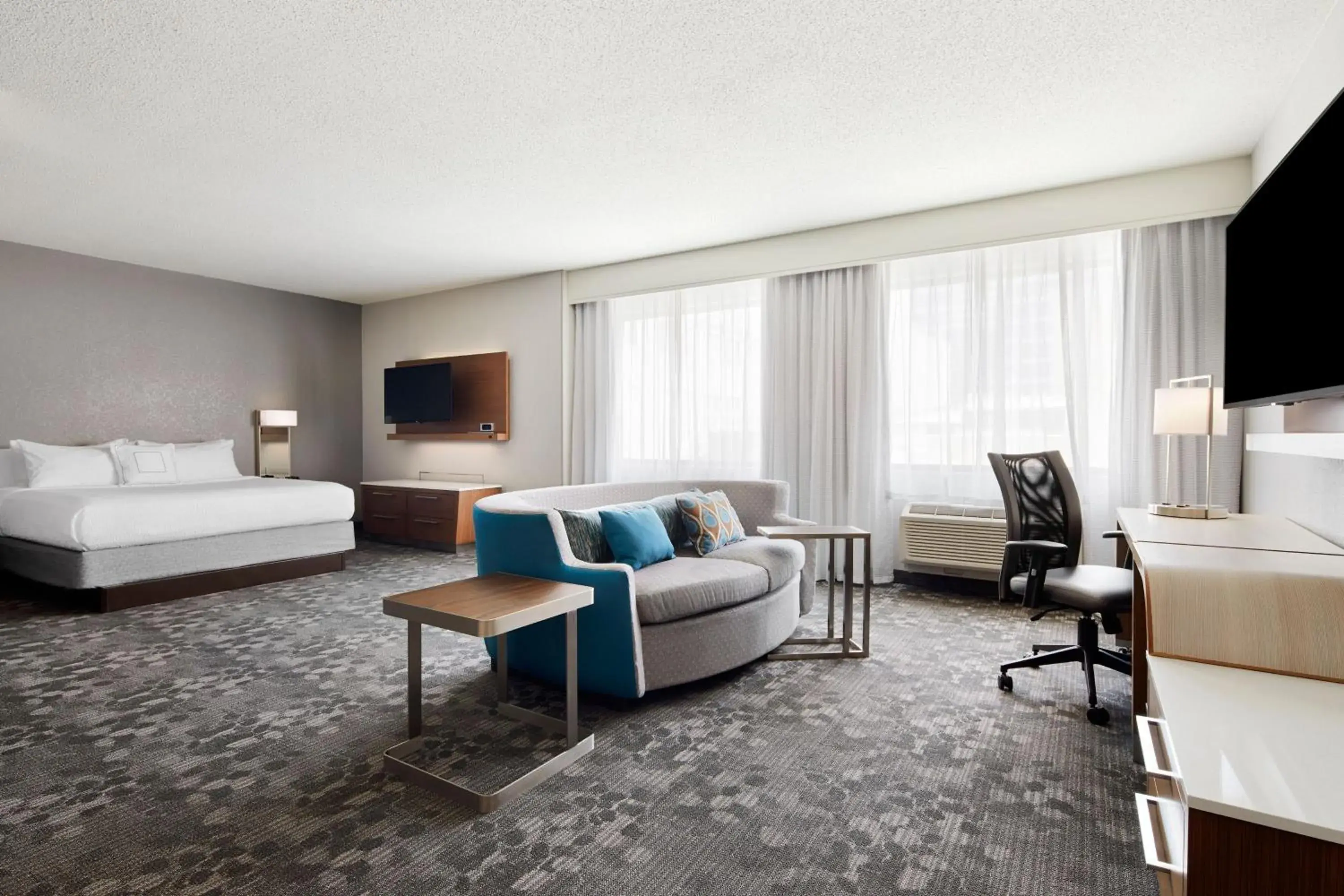 One Room Corner Suite, Larger Guest room, 1 King, Sofa bed in Courtyard Milwaukee Downtown One Room Corner Suite, Larger Guest room, 1 King, Sofa bed in Courtyard Milwaukee Downtown