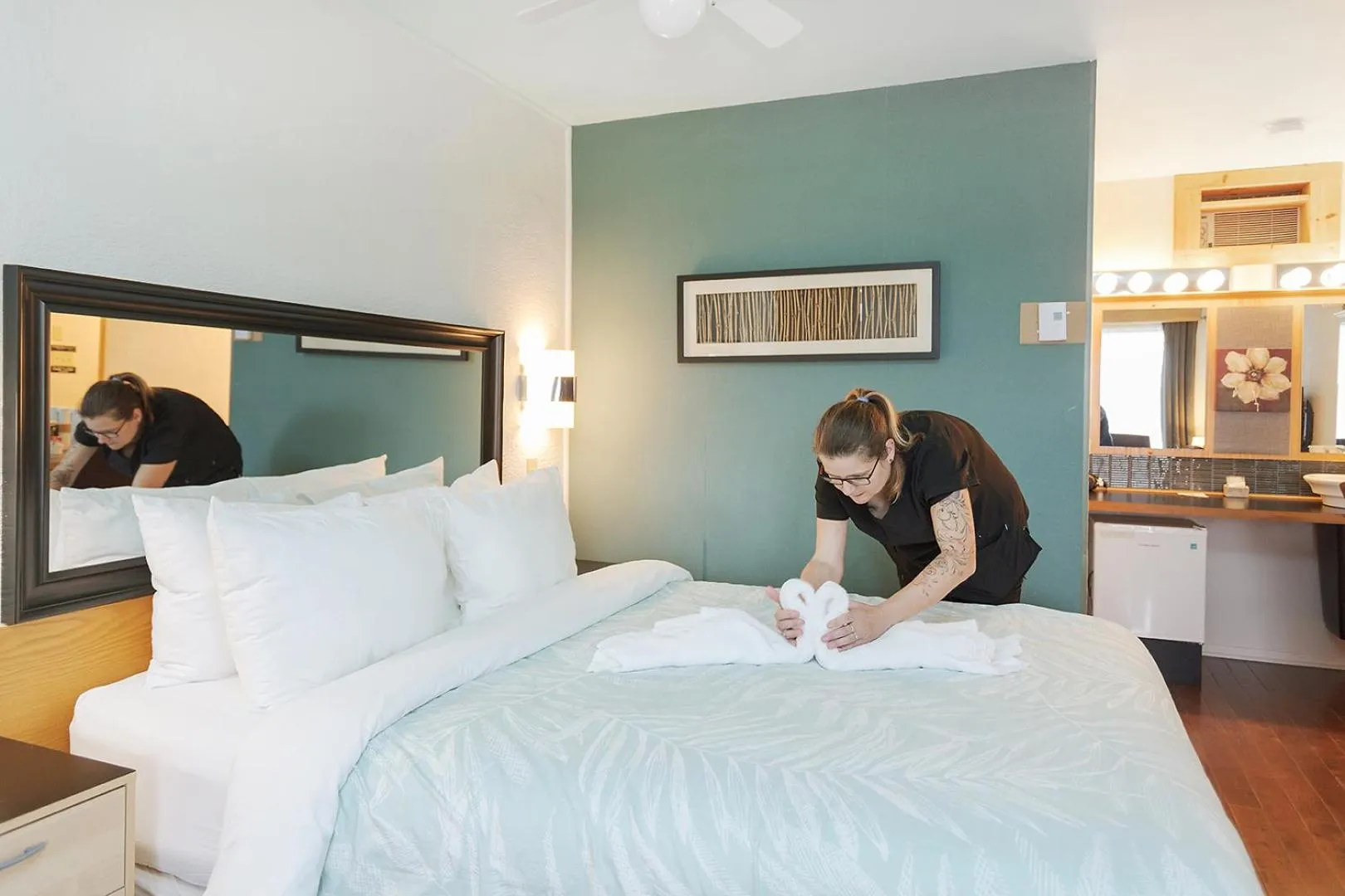 Bed in Auberge Hotel Spa Watel