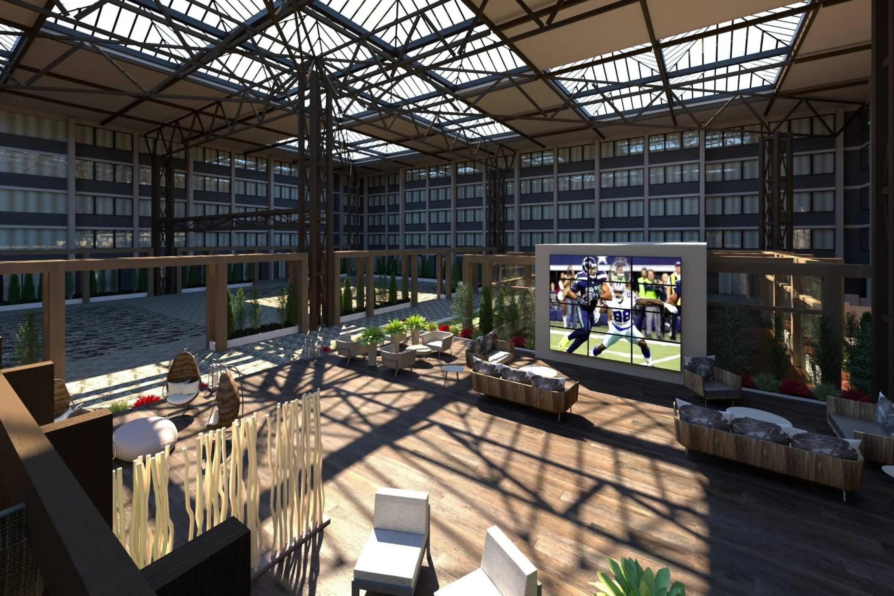 Photo of the whole room in Seattle Airport Marriott