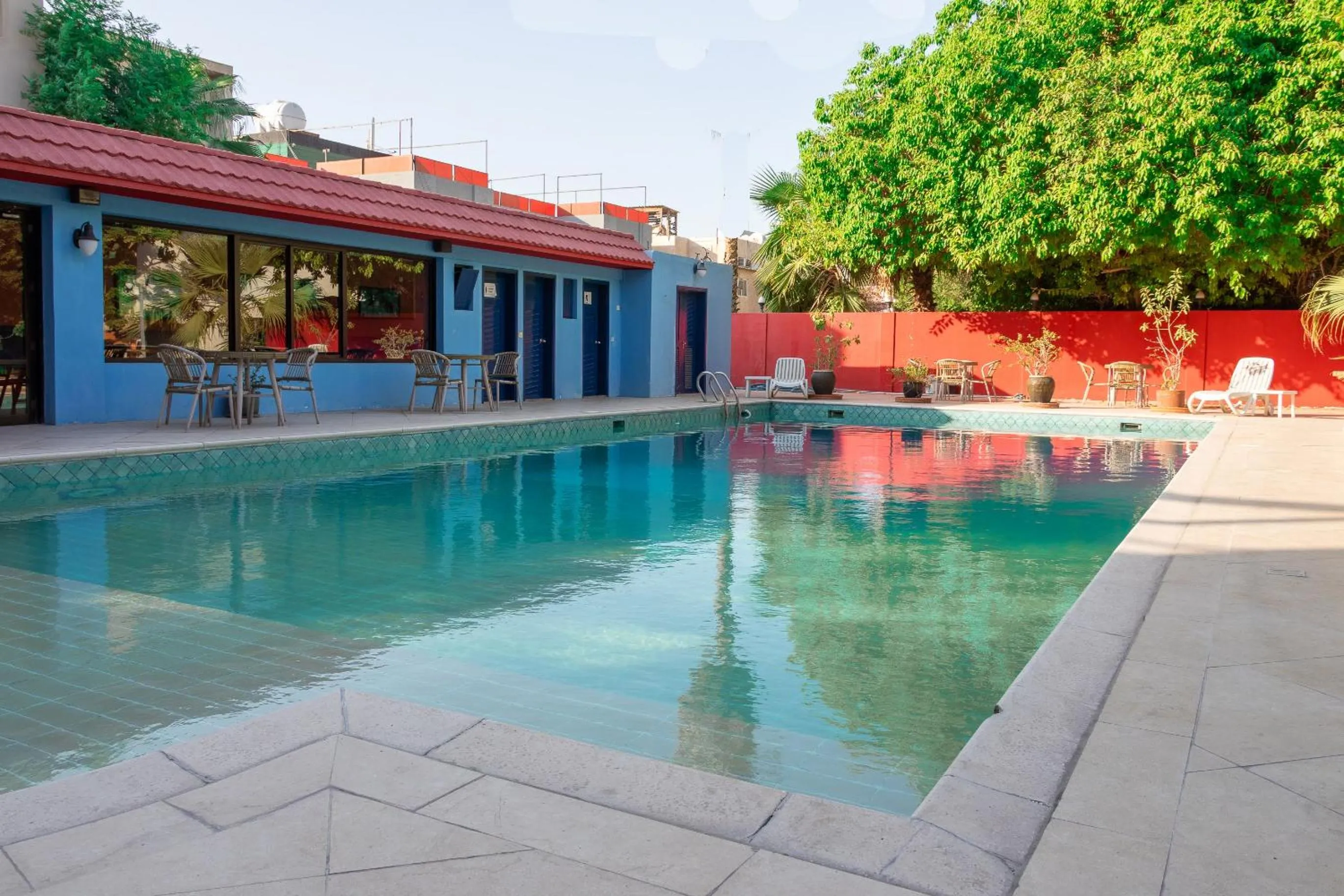 Pool view in Mansouri Mansions Hotel