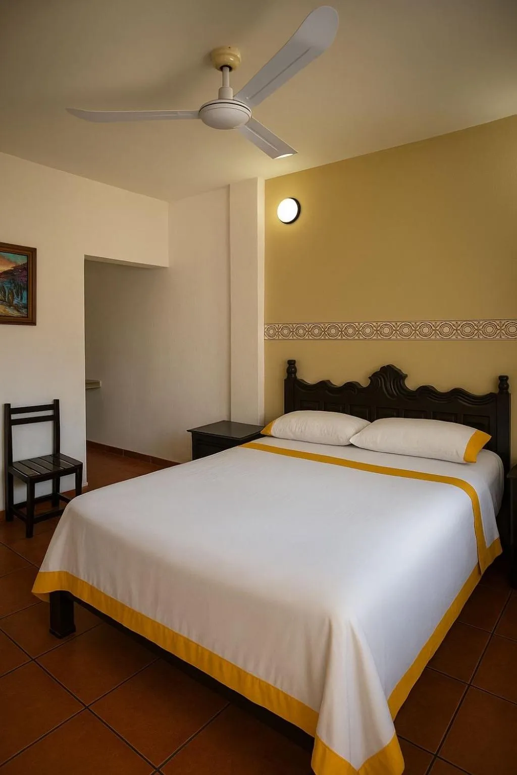 Bed in Hotel Casa Zoque Colonial