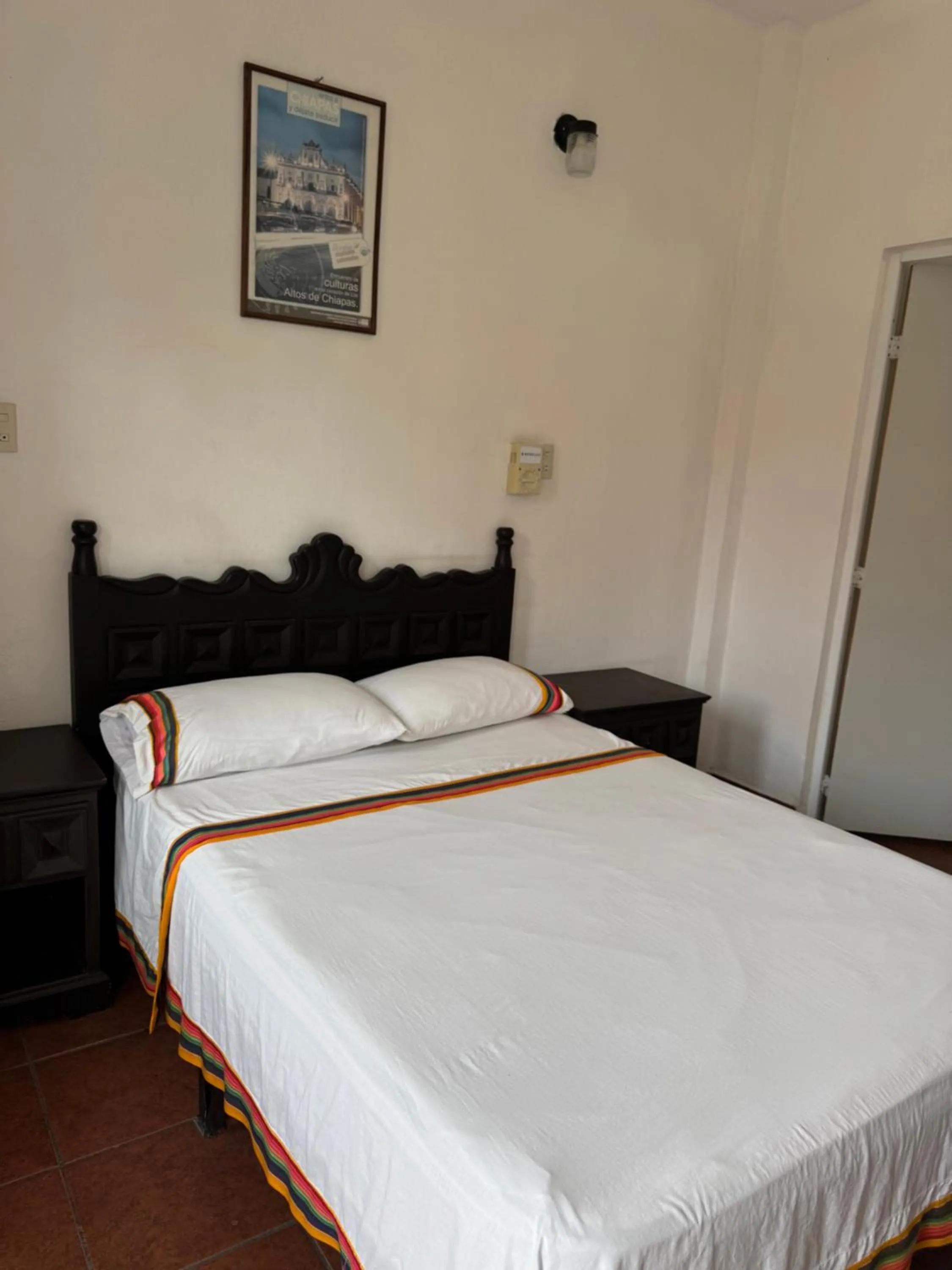 Bed in Hotel Casa Zoque Colonial