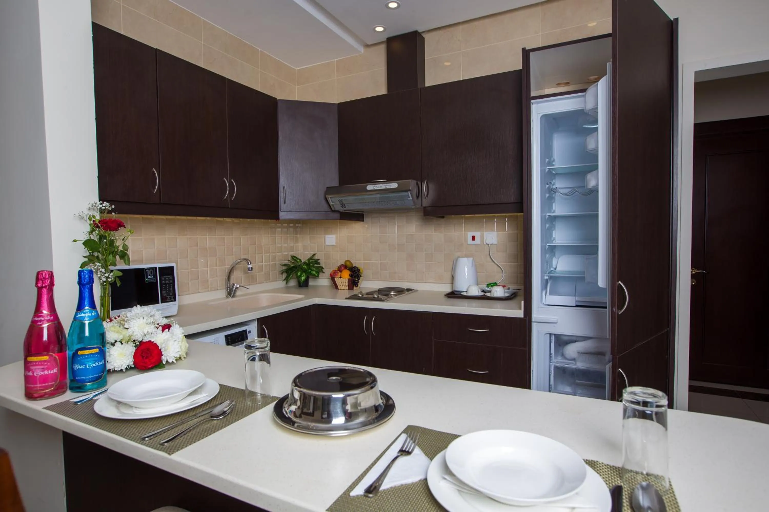 Kitchen or kitchenette in Sun Park Hotel Suites