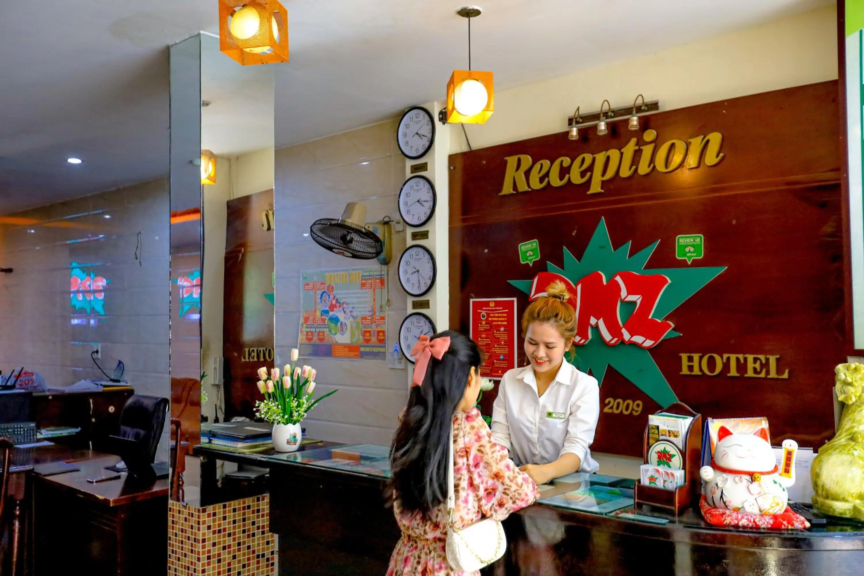 Lobby or reception in DMZ Hotel