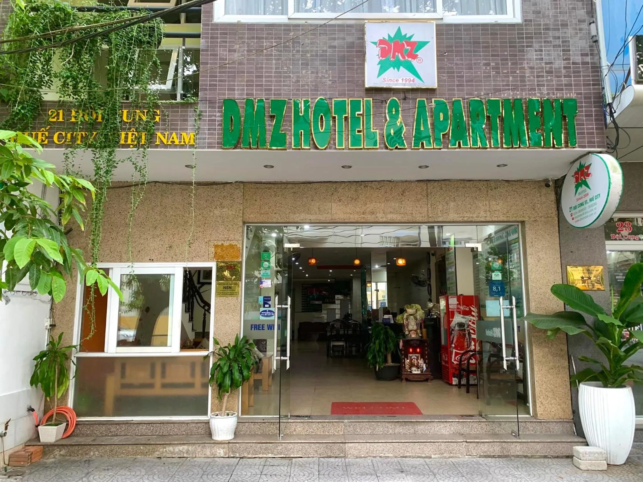 Facade/entrance in DMZ Hotel