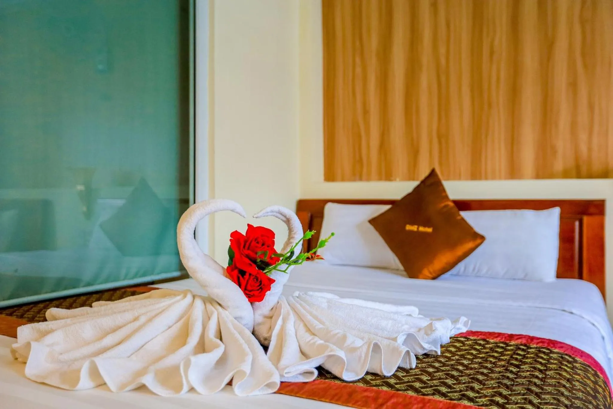 Bed in DMZ Hotel ,Central Hue ,Near Perfume River