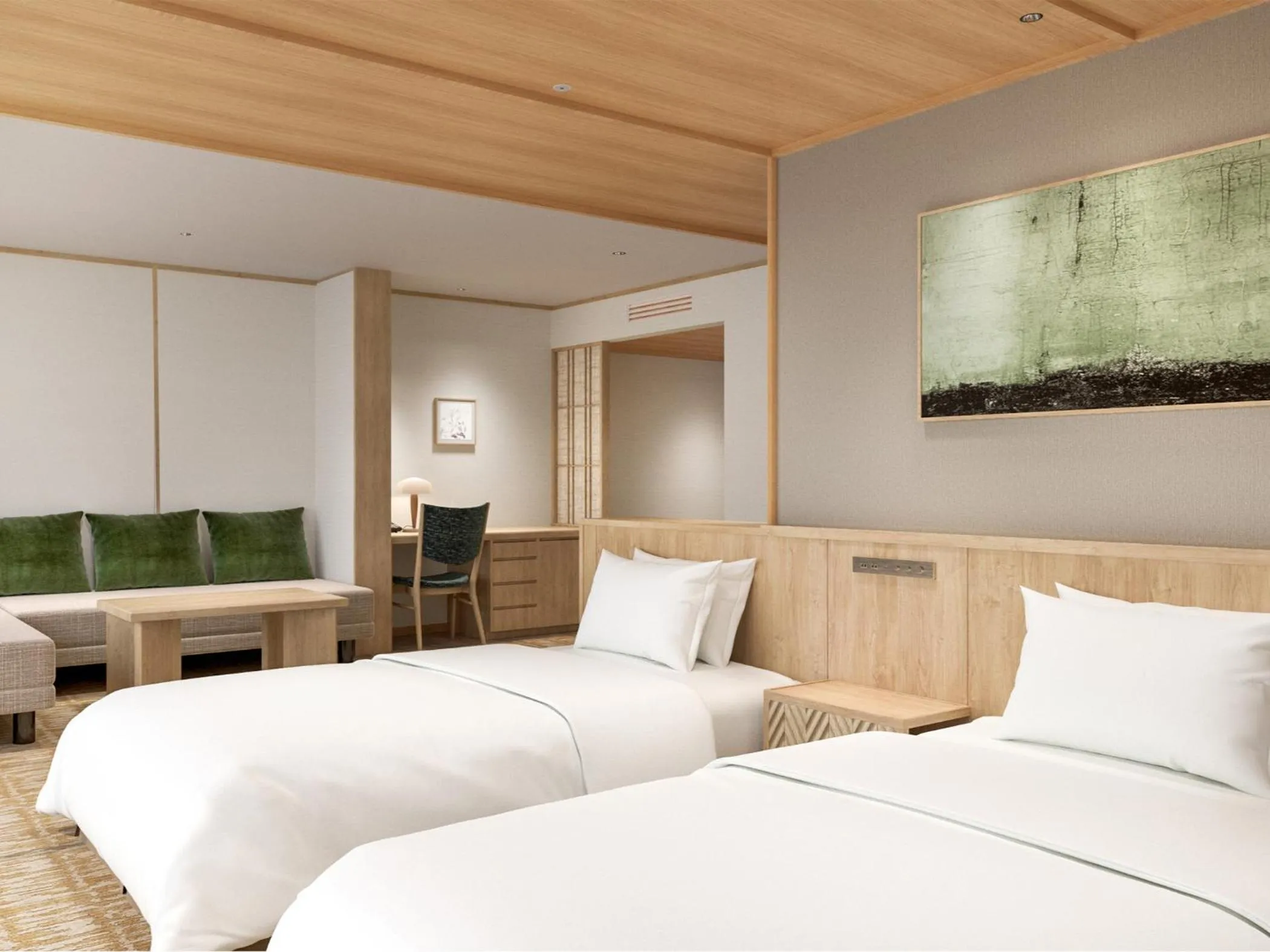 Bed in Nemu Resort Hotel Nemu