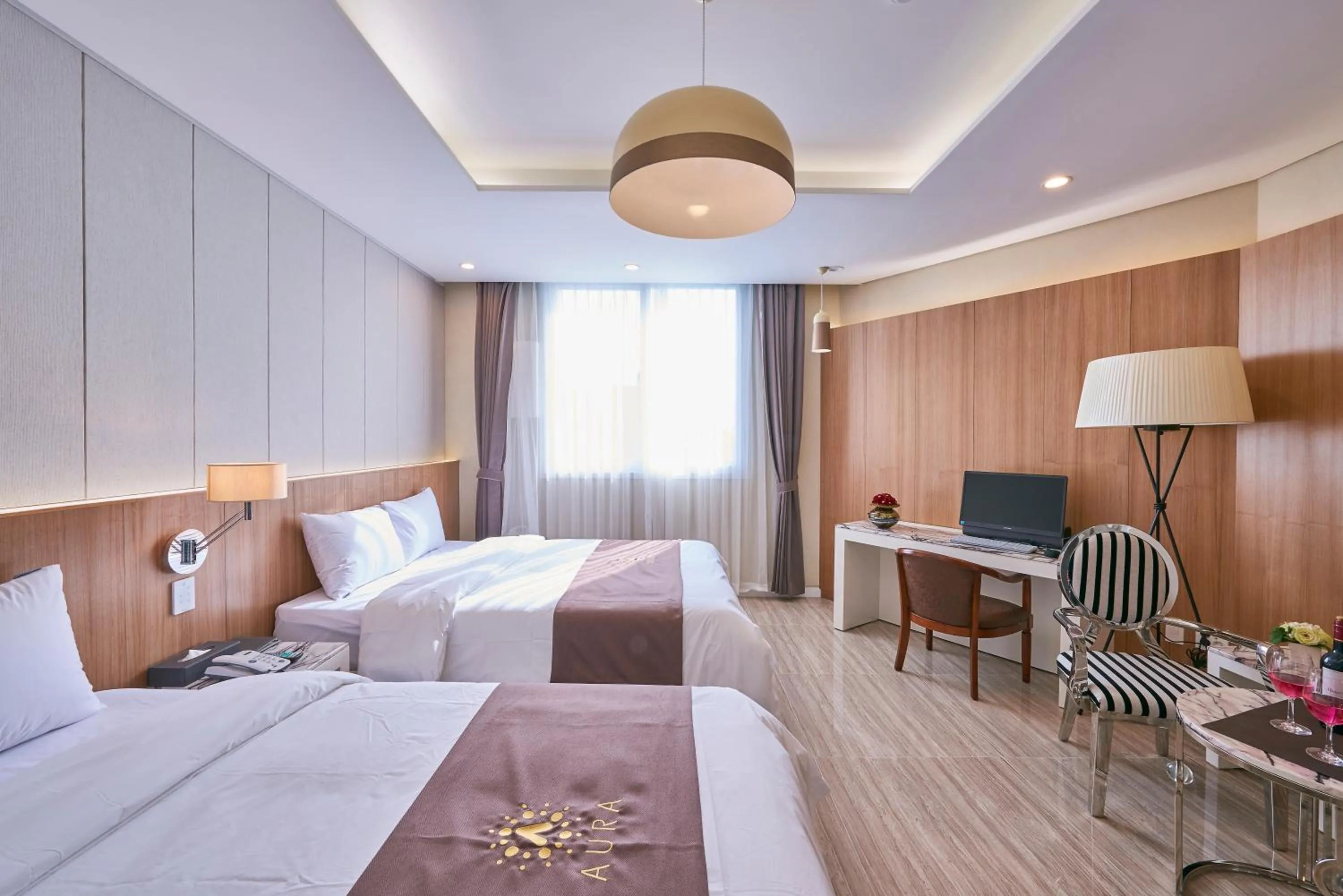 Bed in Gwangju Aura Hotel