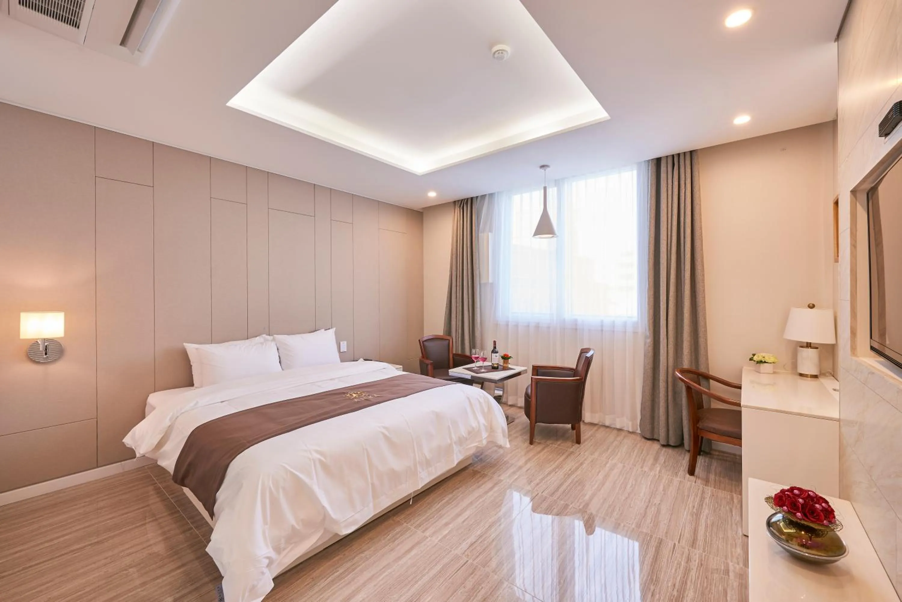 Bed in Gwangju Aura Hotel