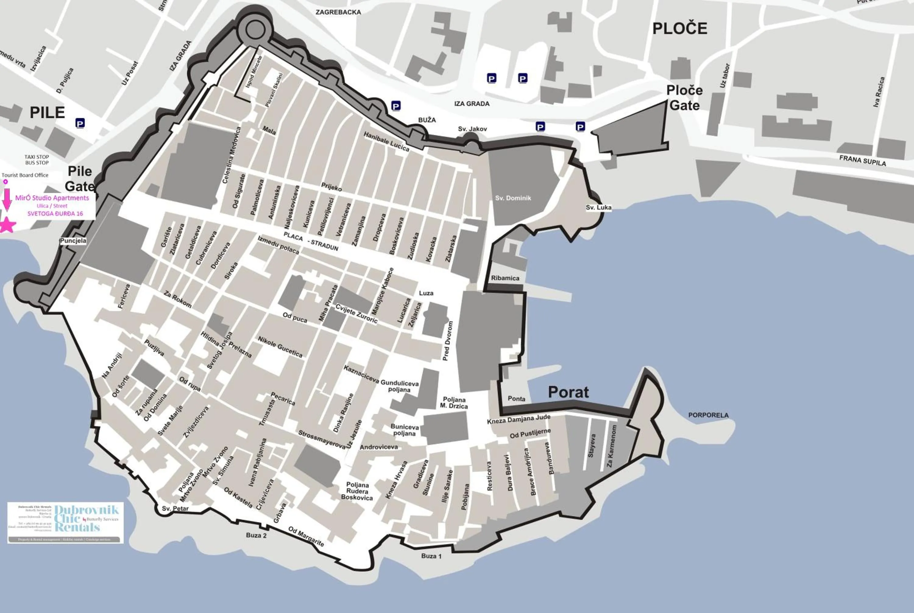 Bird's eye view in Miró Studio Apartments Dubrovnik