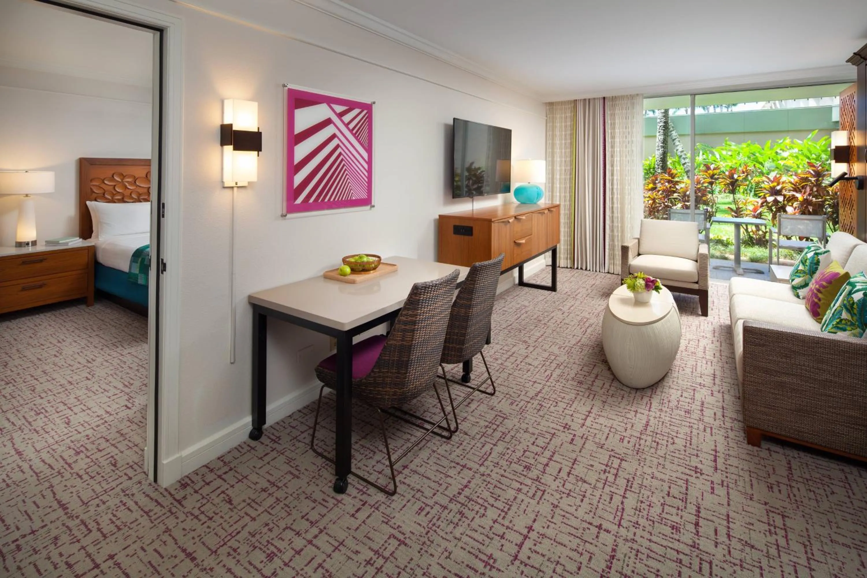 Living room in Marriott's Kaua'i Beach Club