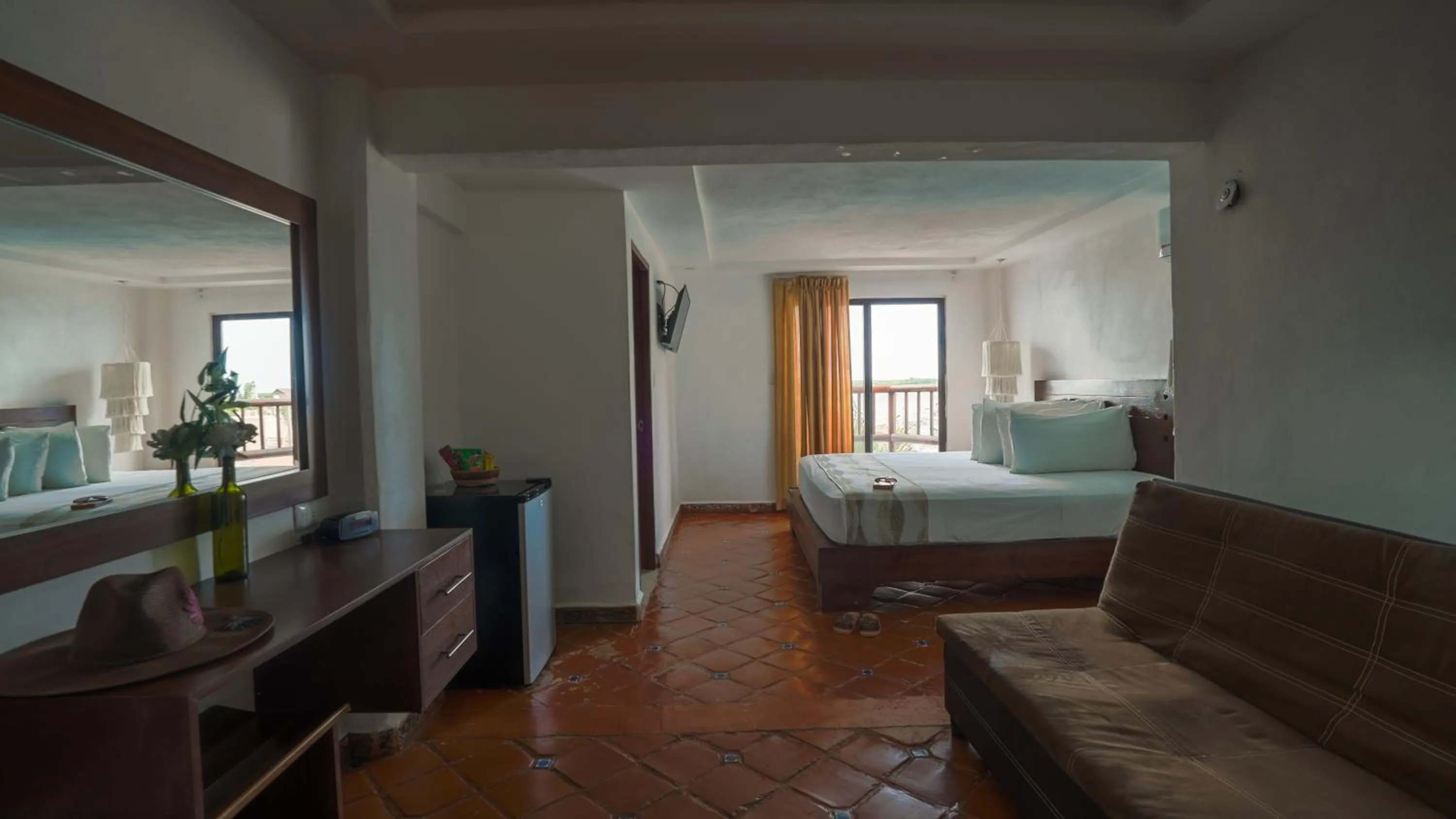 Bed in Hotel Rio Lagartos