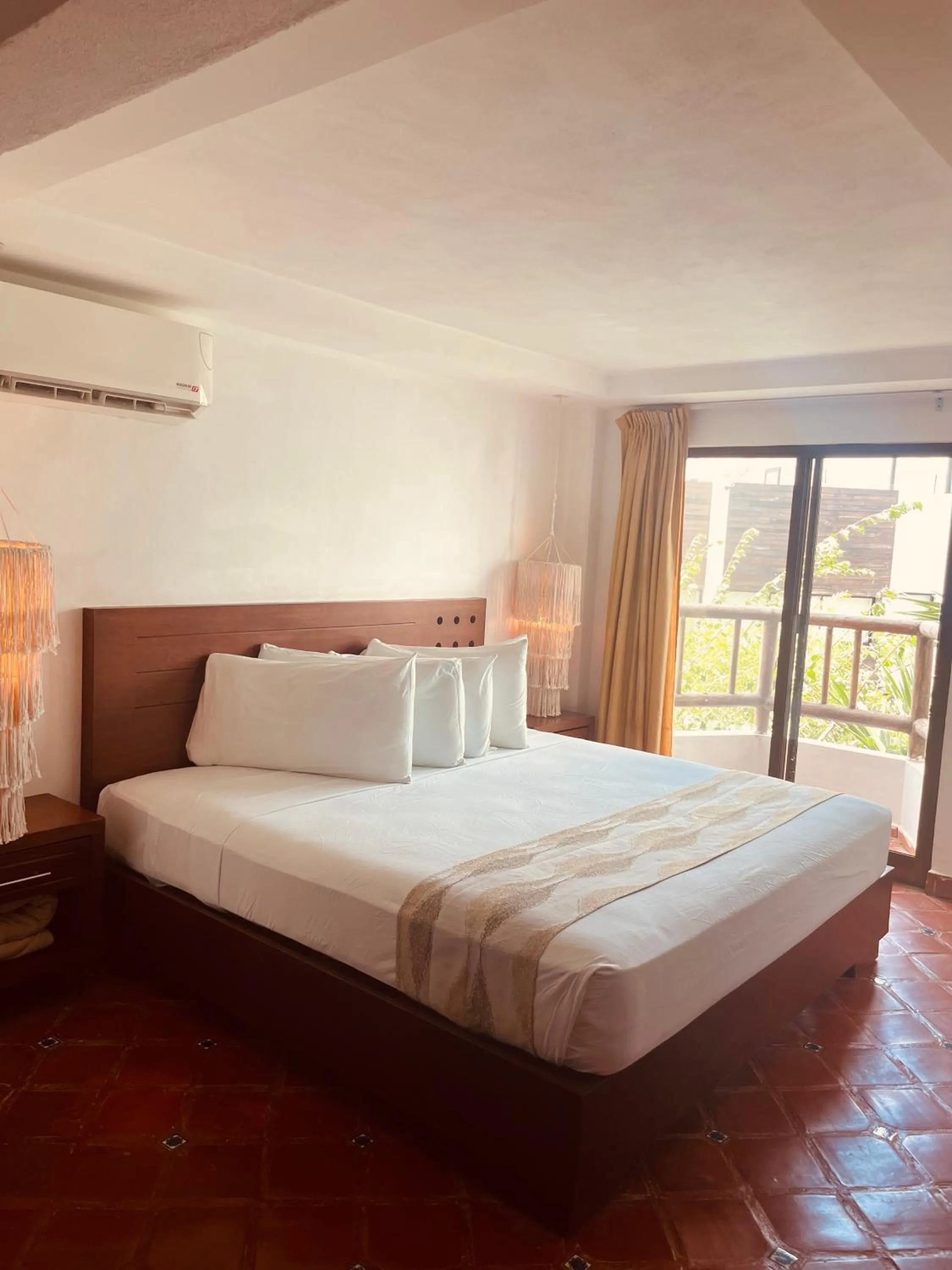 Bed in Hotel Rio Lagartos