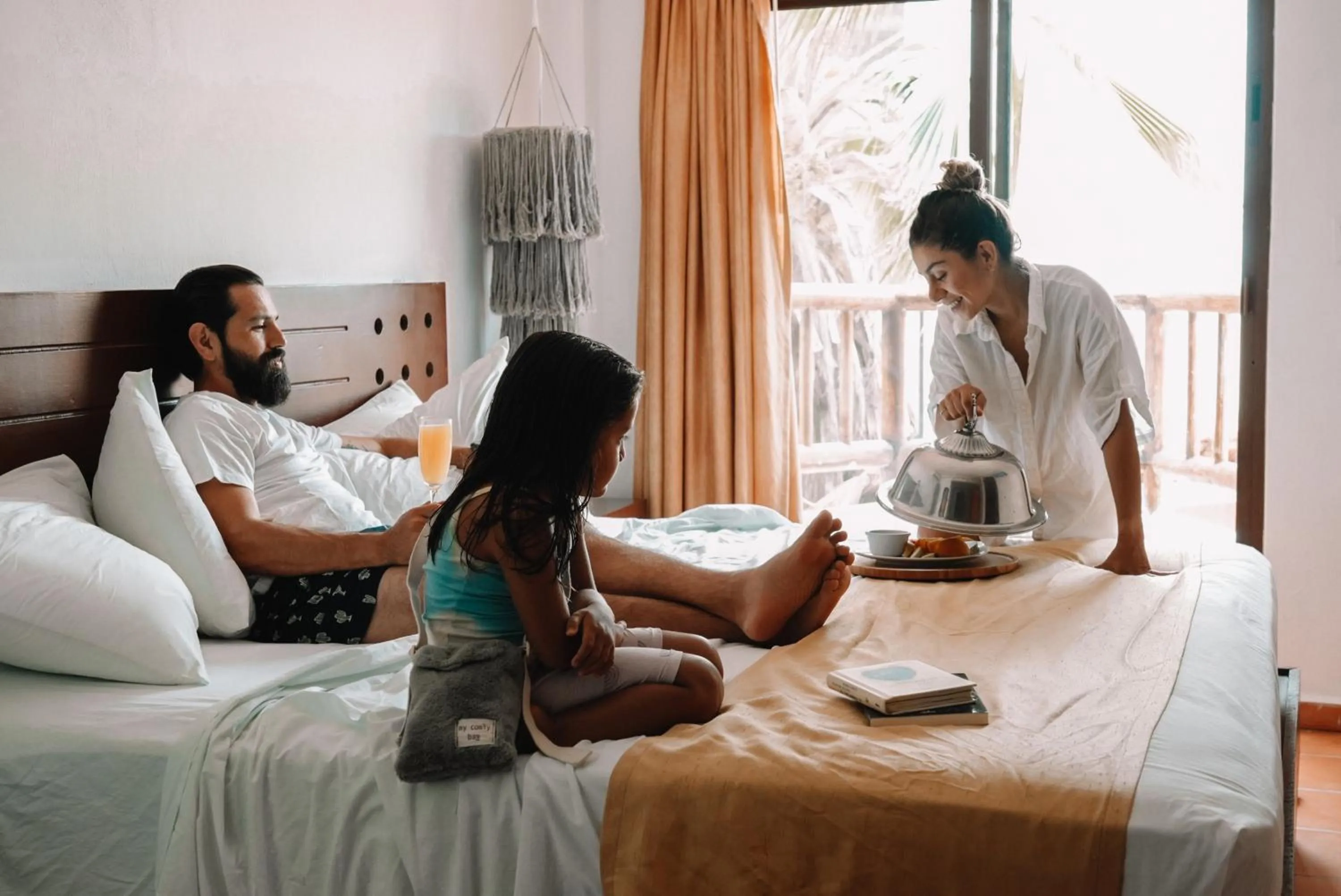 Bed in Hotel Rio Lagartos