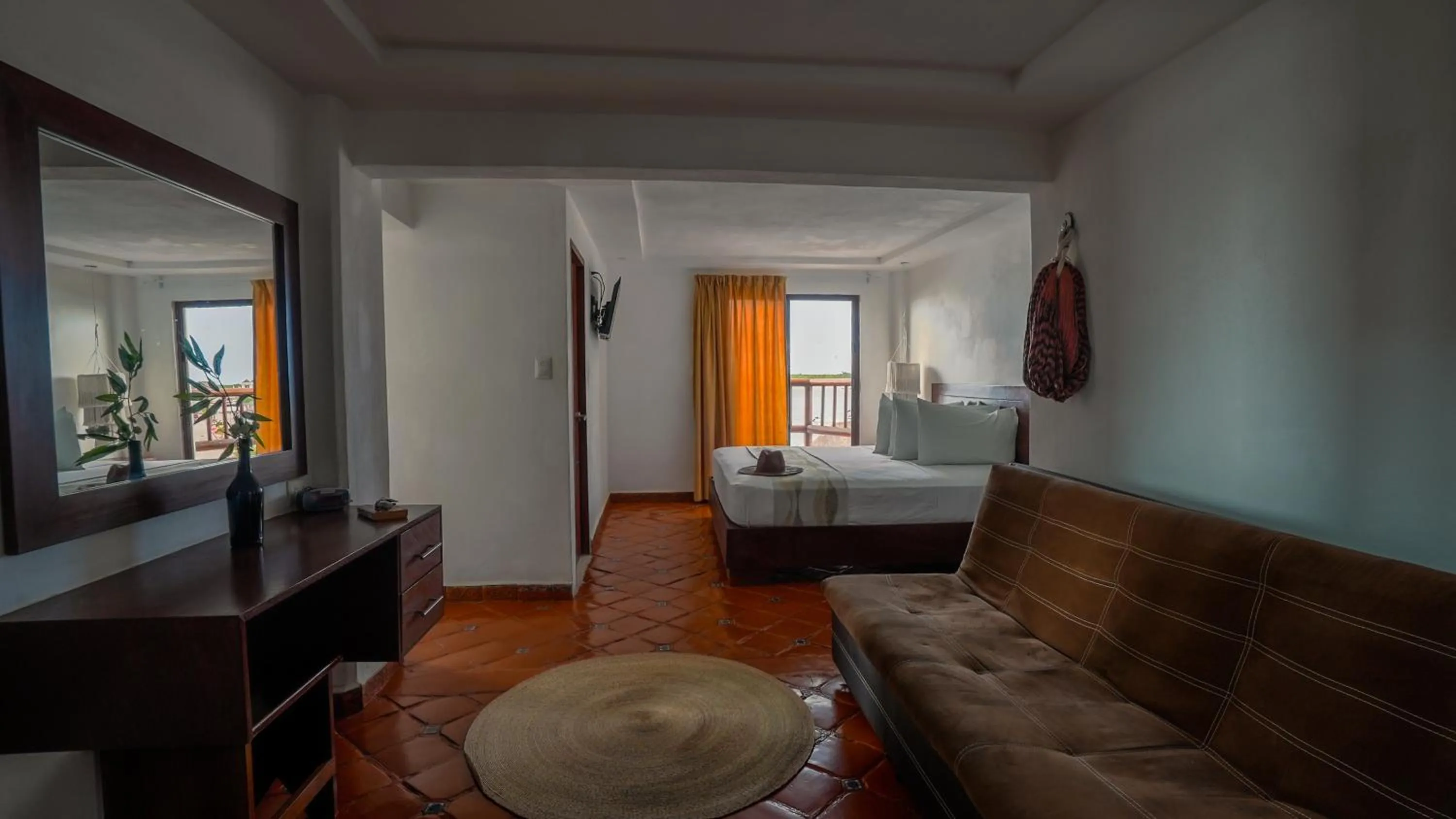 Bed in Hotel Rio Lagartos