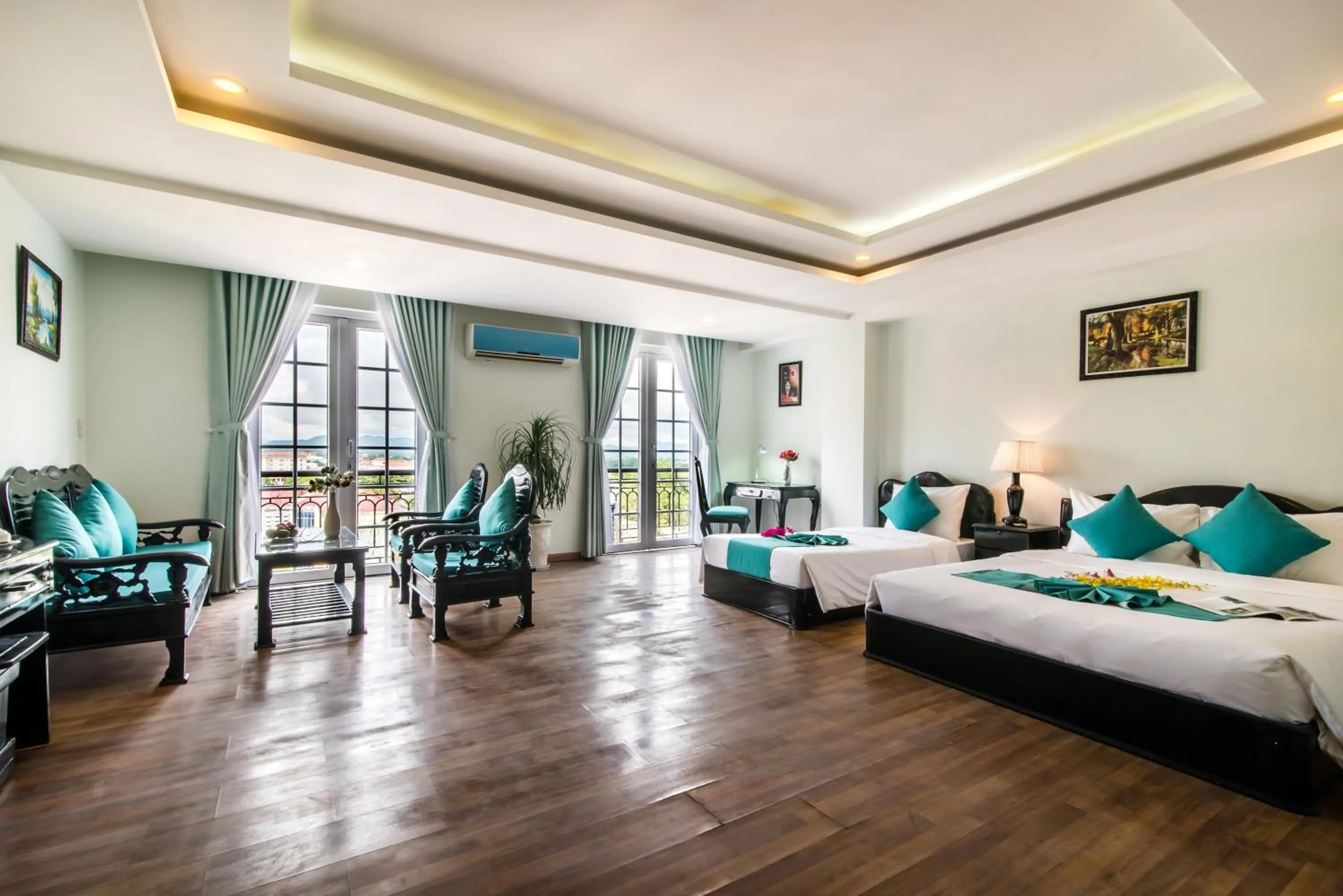 Photo of the whole room, Bed in The Sunriver Boutique Hotel Hue