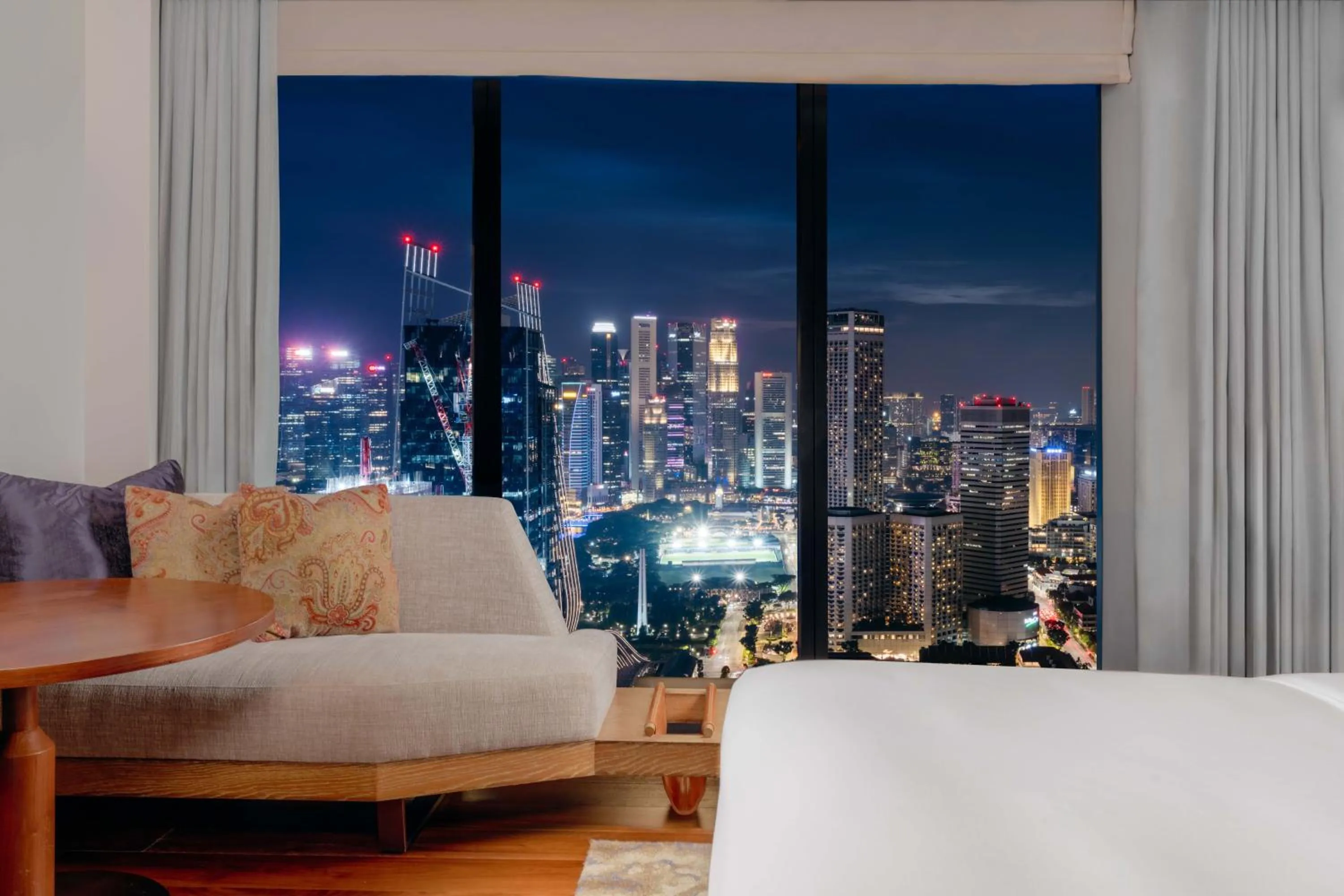 Night, Bed in Andaz Singapore, By Hyatt