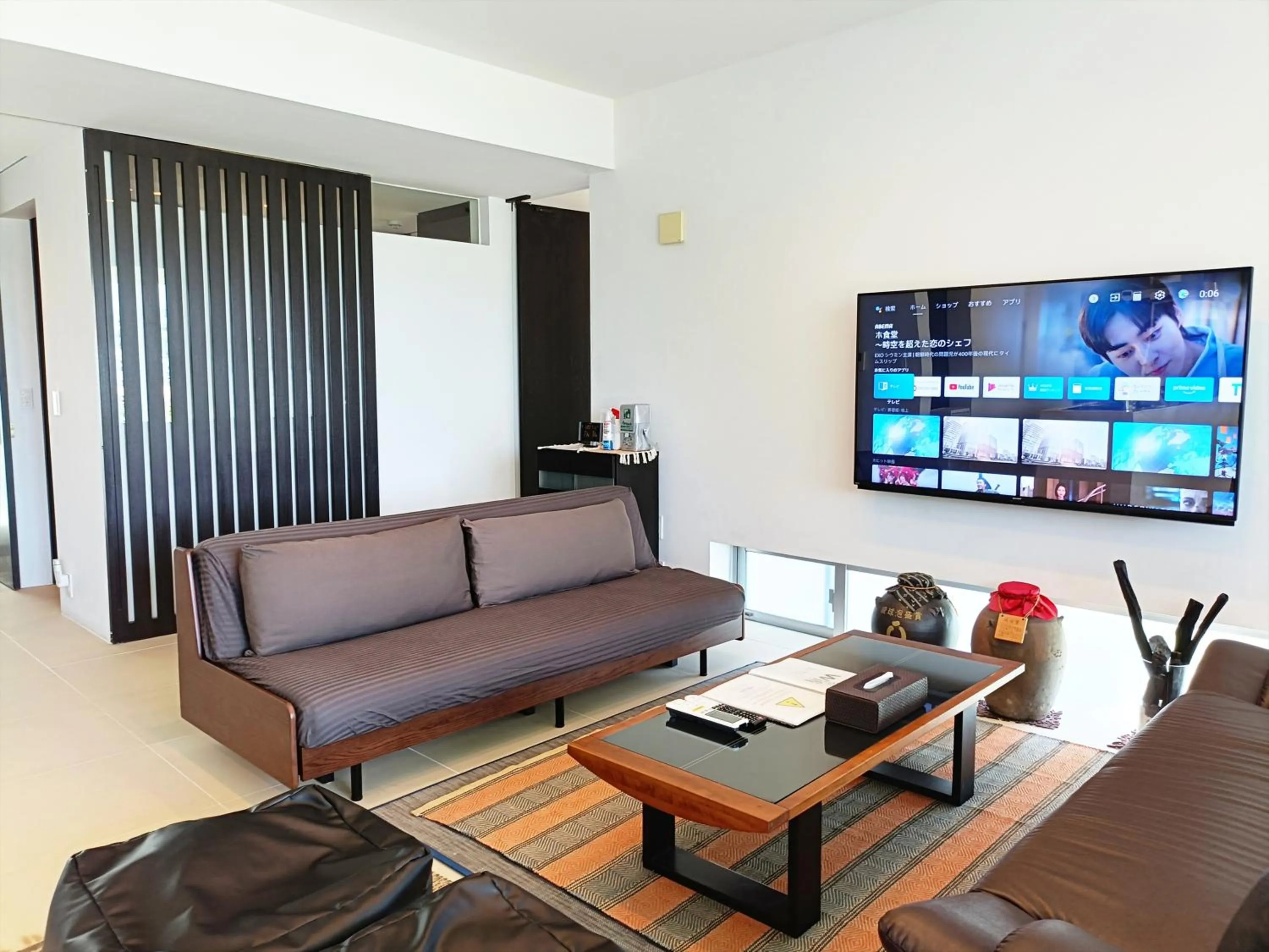 Living room in Kariyushi Condominium Resort Onna Maeda Base