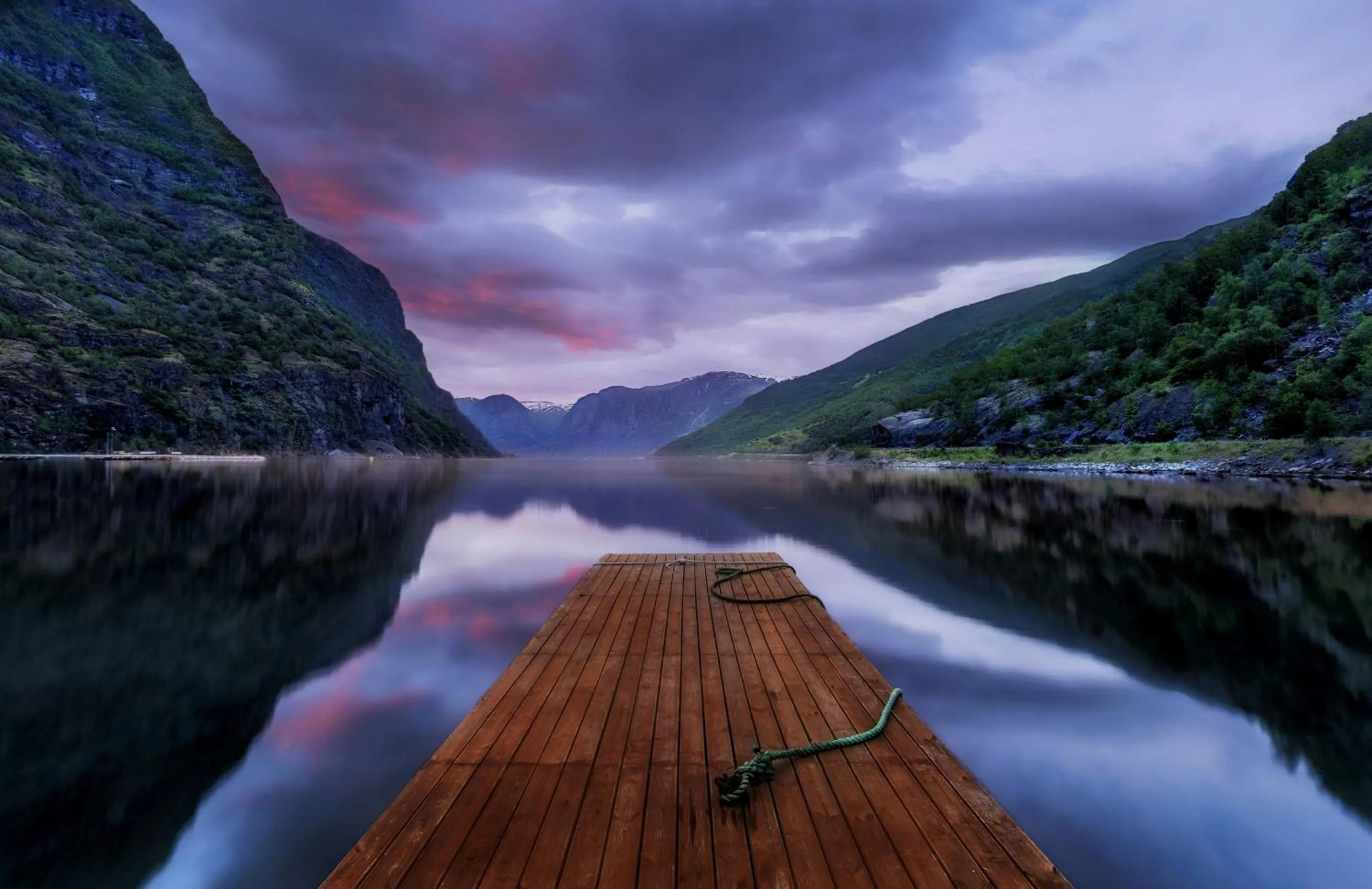 Natural landscape in Flåm Marina