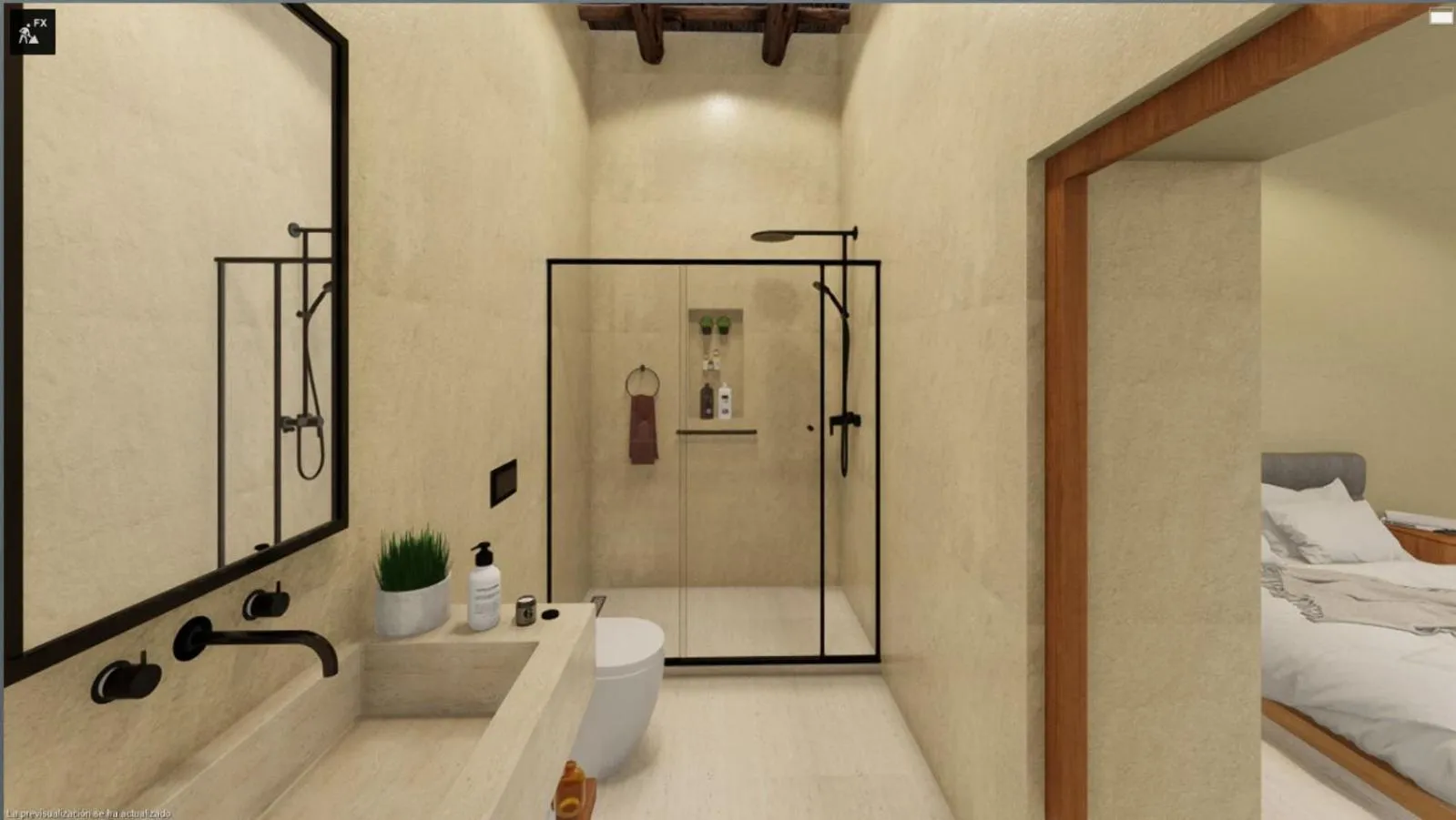 Bathroom, Bed in Terrantai Lodge