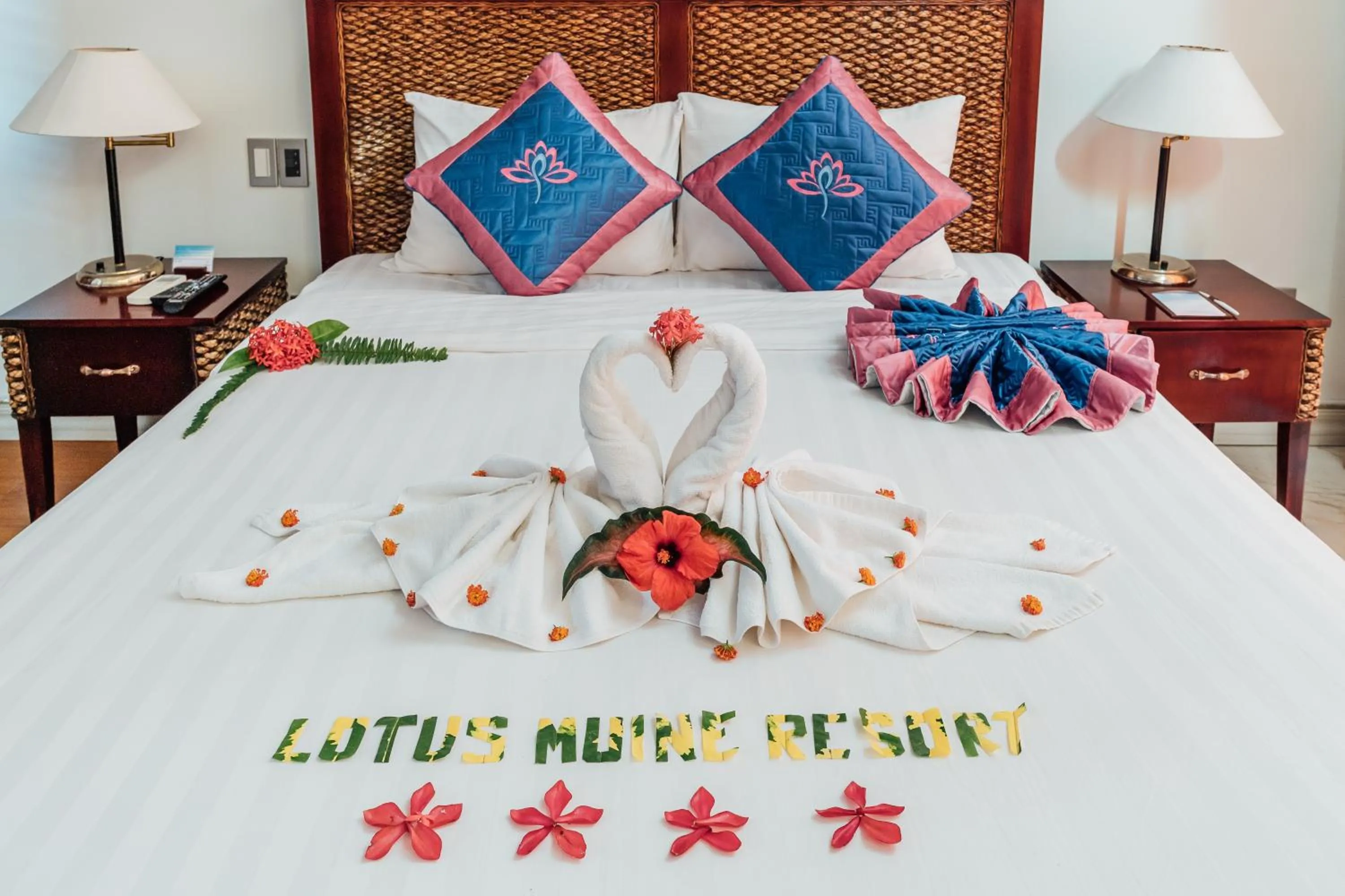 Decorative detail, Bed in Lotus Muine Resort & Spa