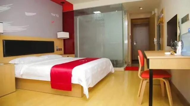 Bed in Thank Inn Chain Hotel Guangdong Shanwei Haifeng County Erhuan Dongnanqiao