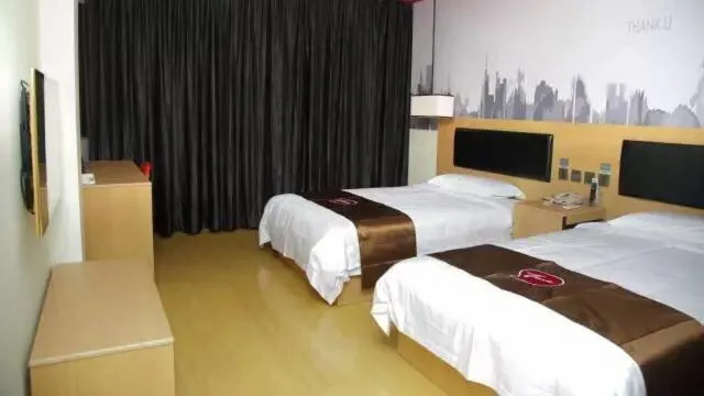 Bed in Thank Inn Chain Hotel Guangdong Shanwei Haifeng County Erhuan Dongnanqiao