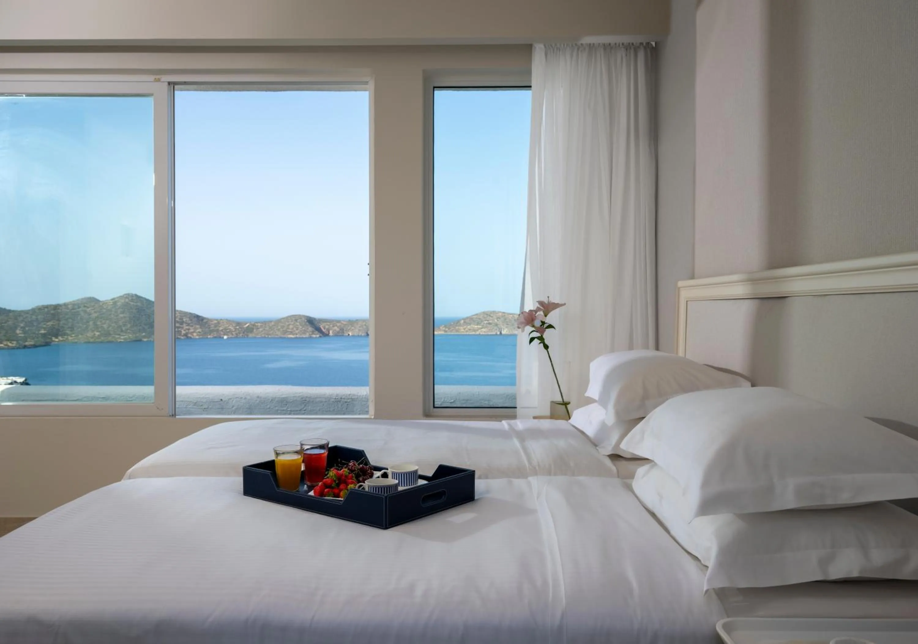 View (from property/room), Bed in Elounda Gulf Villas by Sandglass