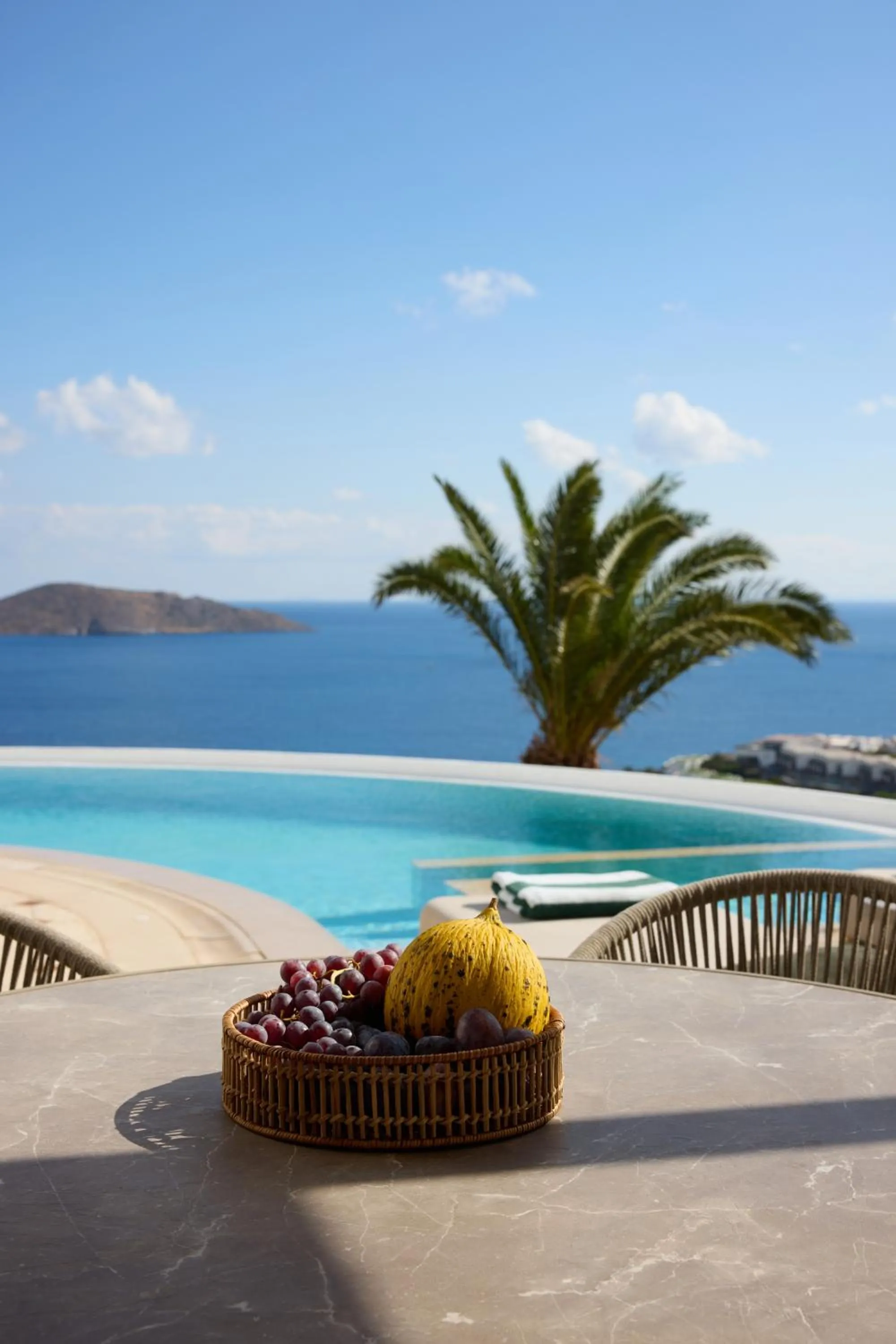 Pool view in Elounda Gulf Villas by Sandglass