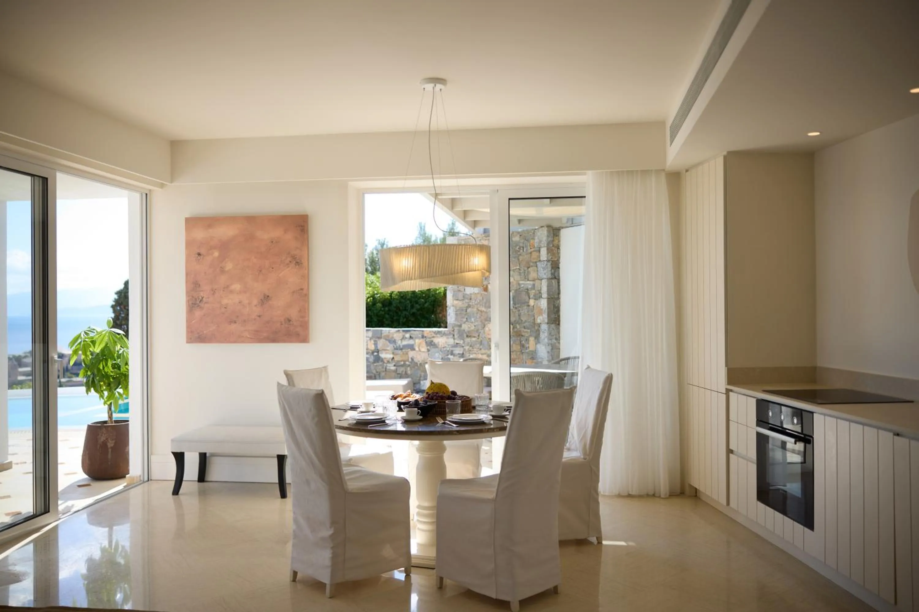 Living room in Elounda Gulf Villas by Sandglass
