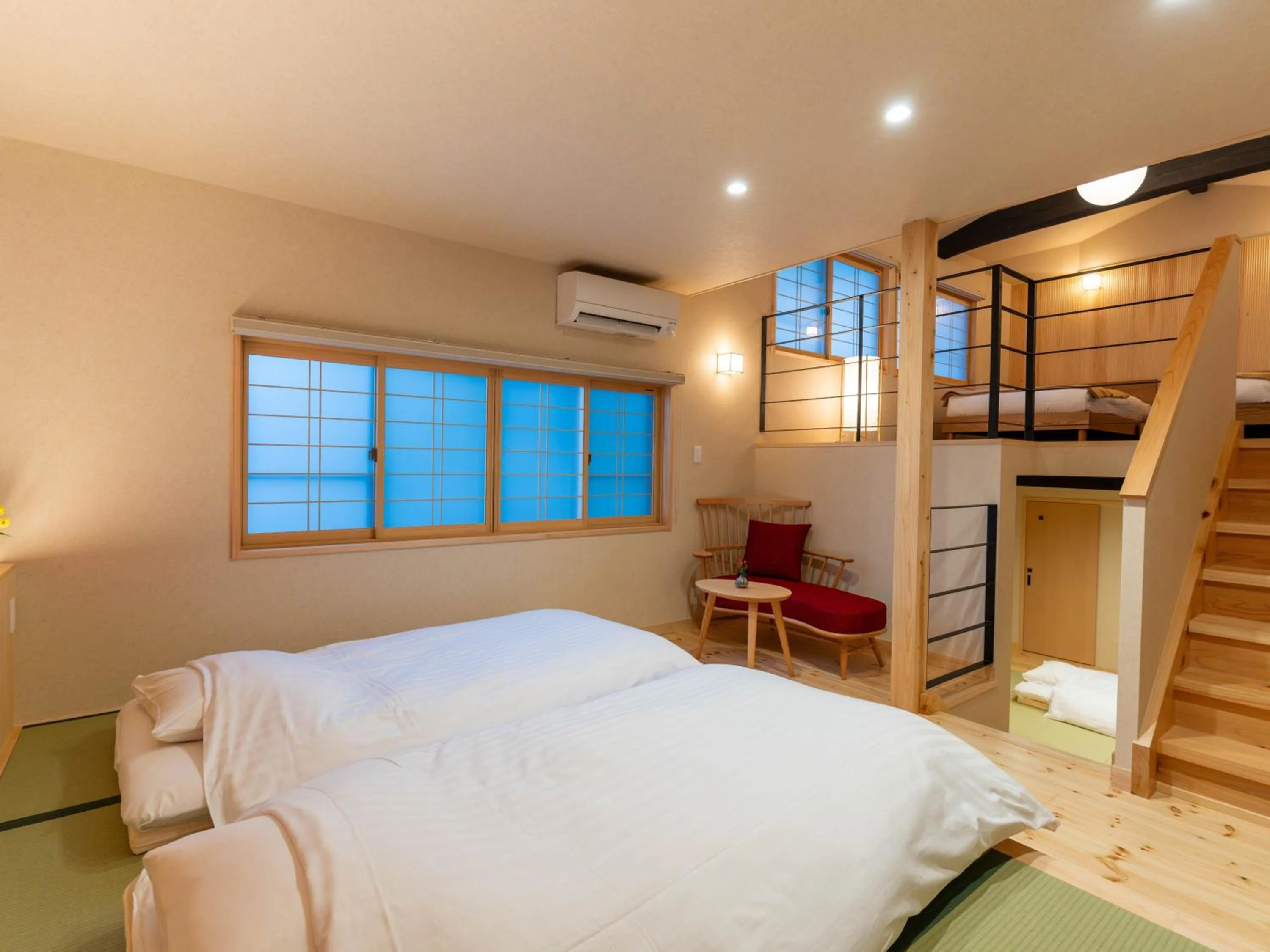 Bed in Temple Hotel Takayama Zenkoji