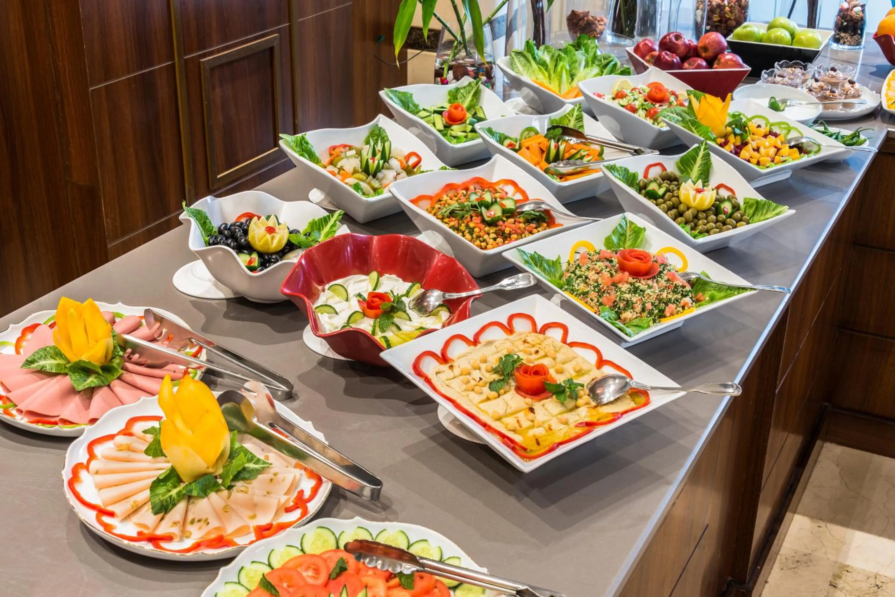 Buffet breakfast in Naviti Warwick Al Khobar