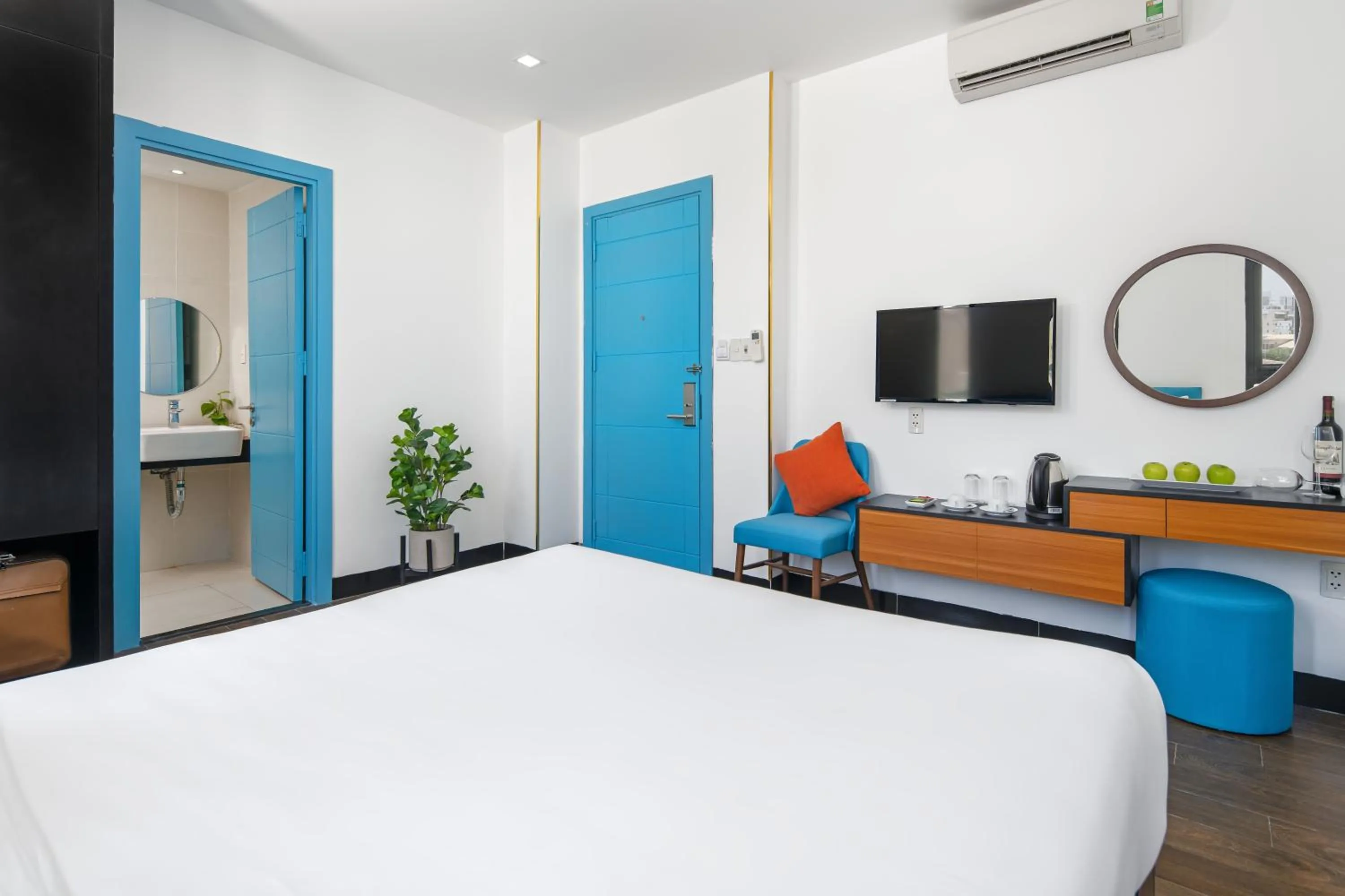 Bed in Platinum Danang Hotel