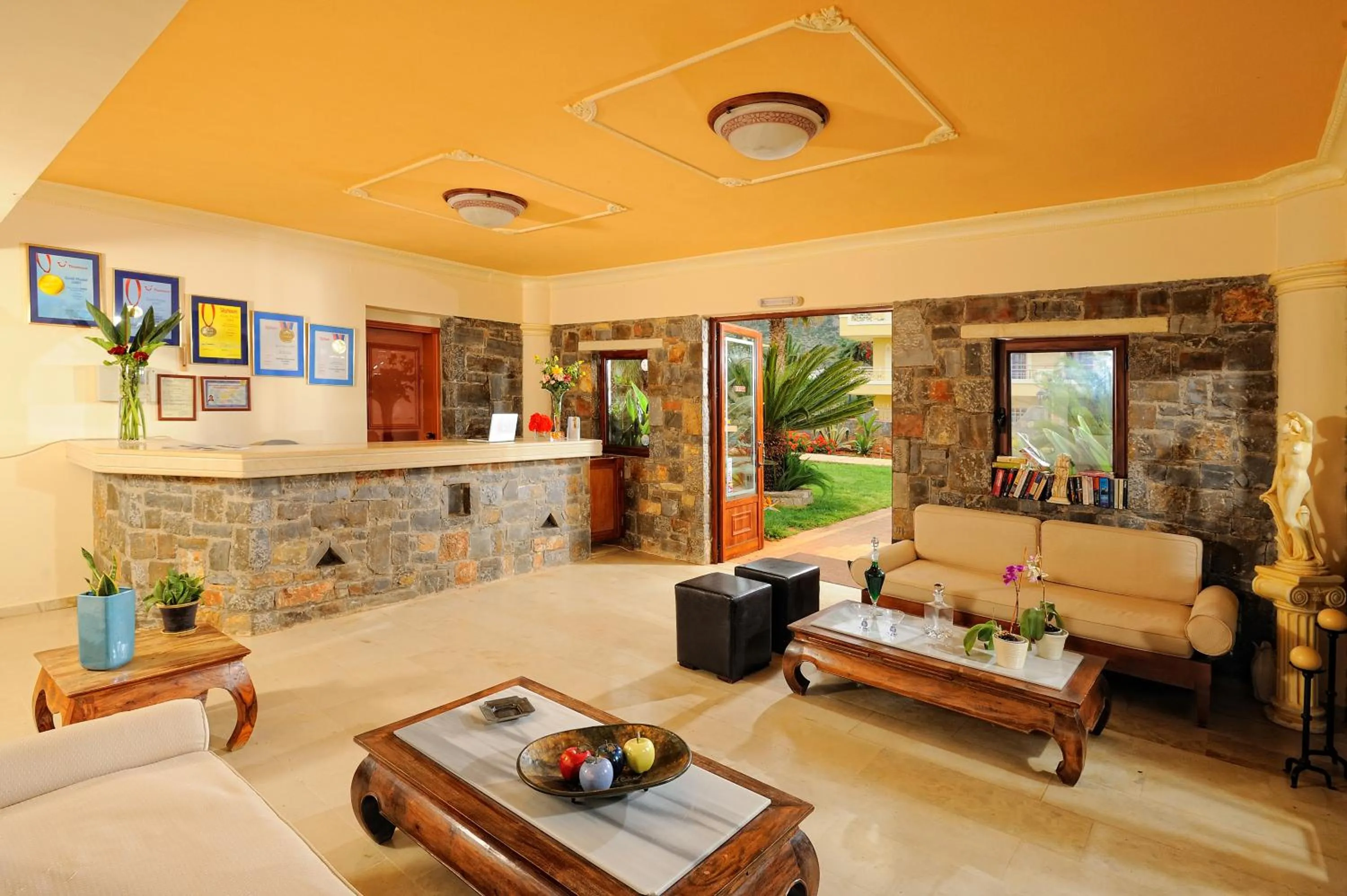 Lobby or reception in Socrates Hotel Malia Beach