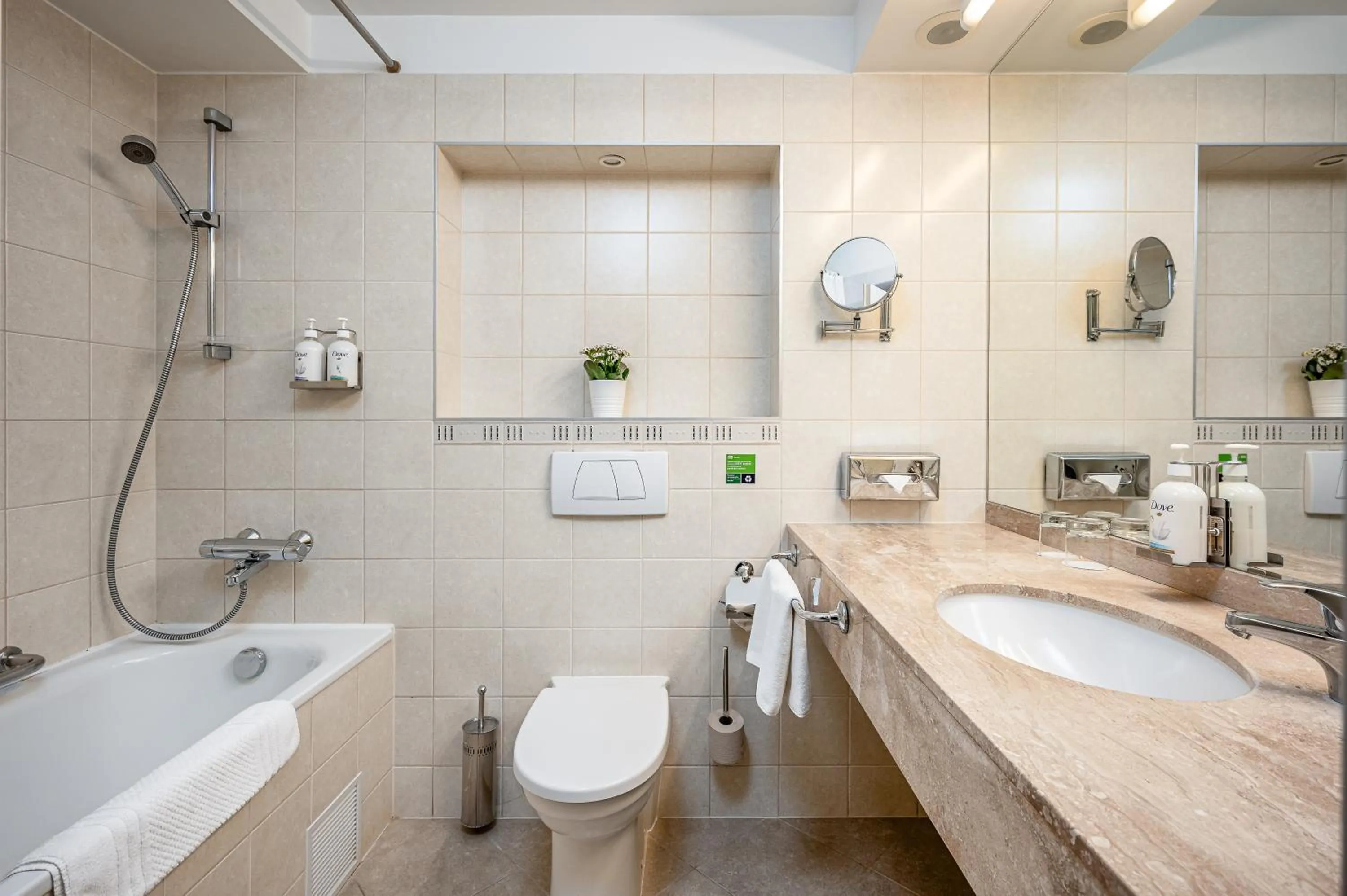 Bathroom in VILNIUS PARK PLAZA HOTEL, Restaurant & Terrace, Panorama Bar, Conference & Banquet Center